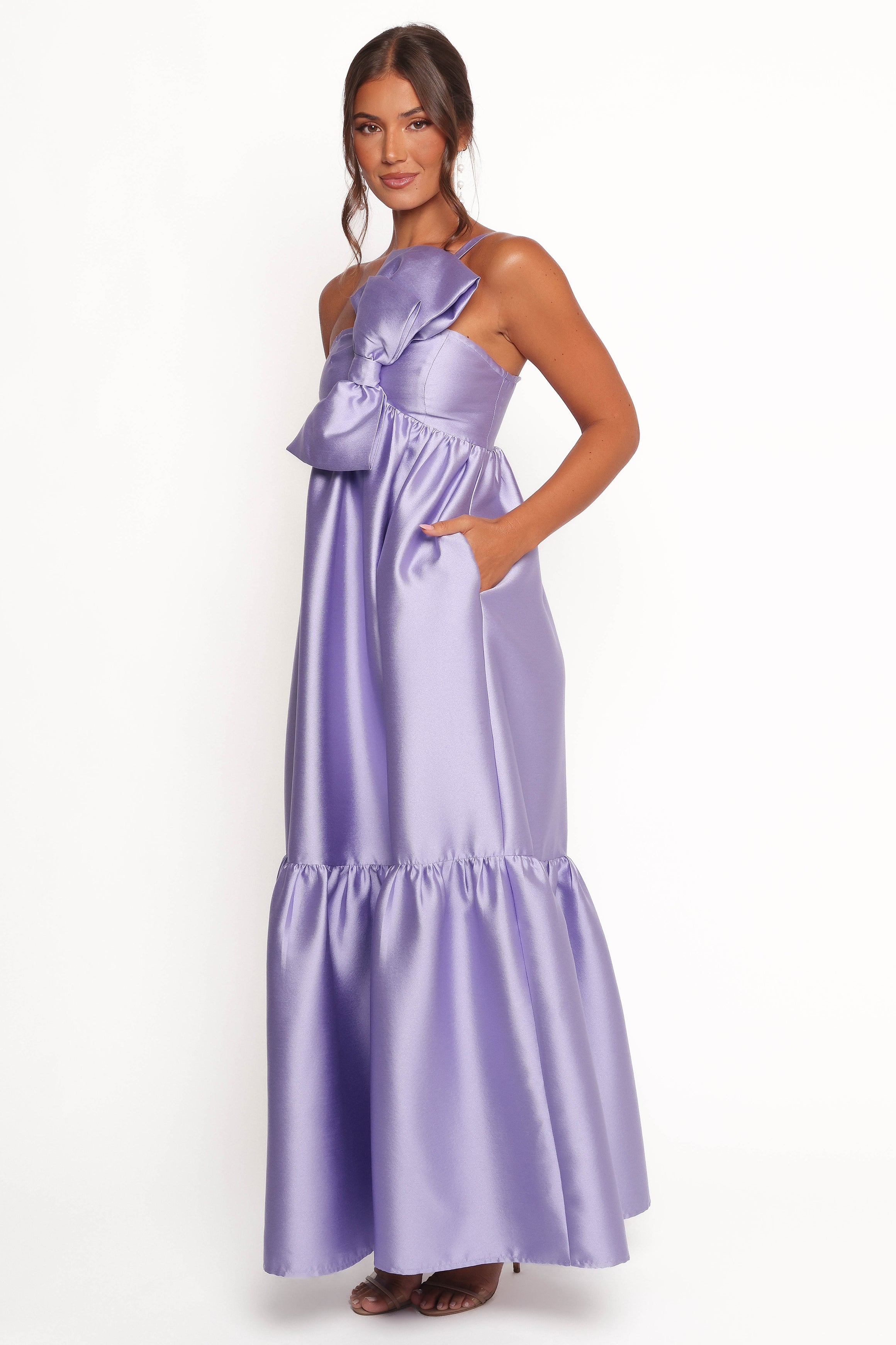 Betina Bow Front Maxi Dress - Lilac-Charming Rule