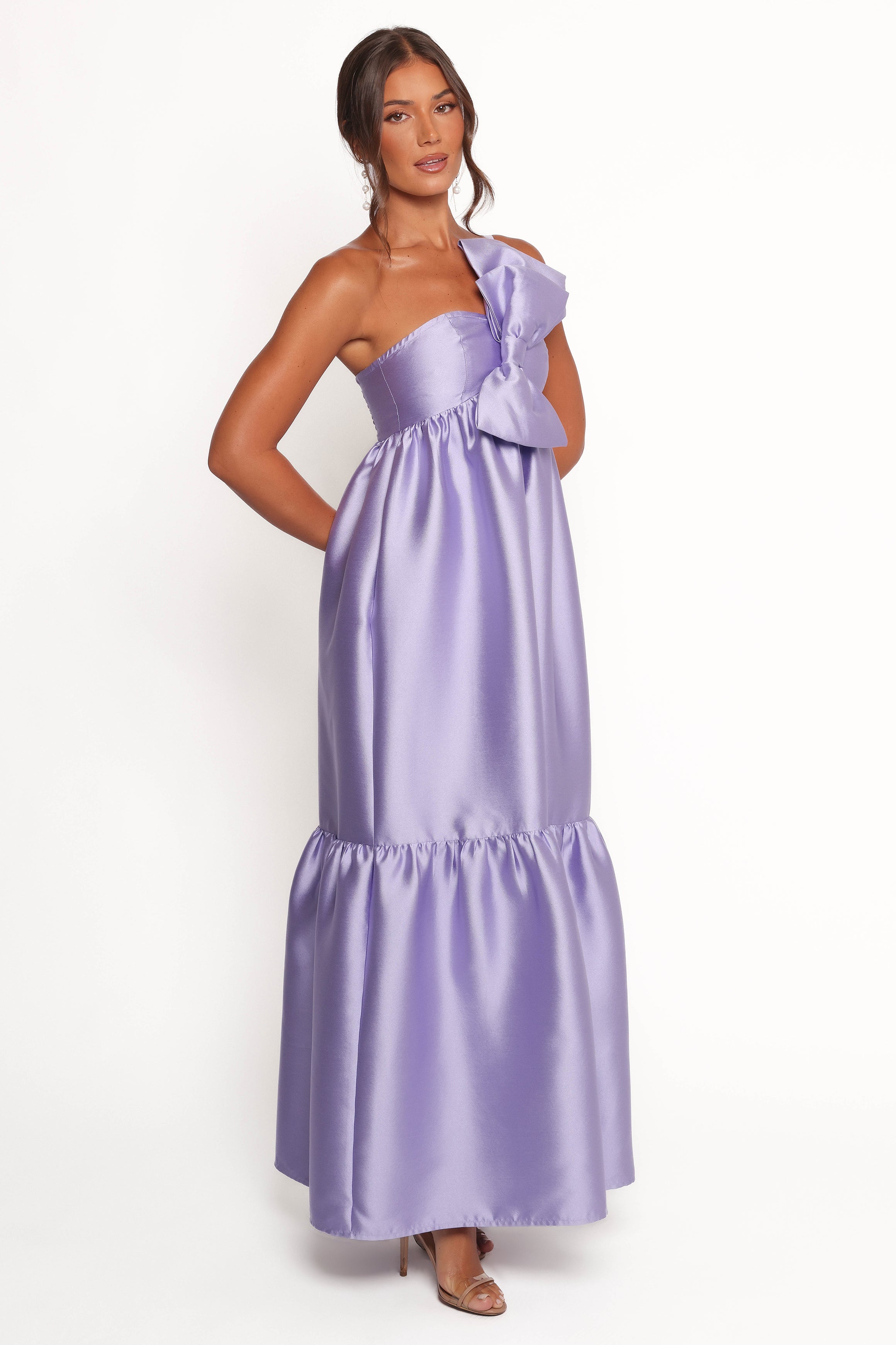 Betina Bow Front Maxi Dress - Lilac-Charming Rule