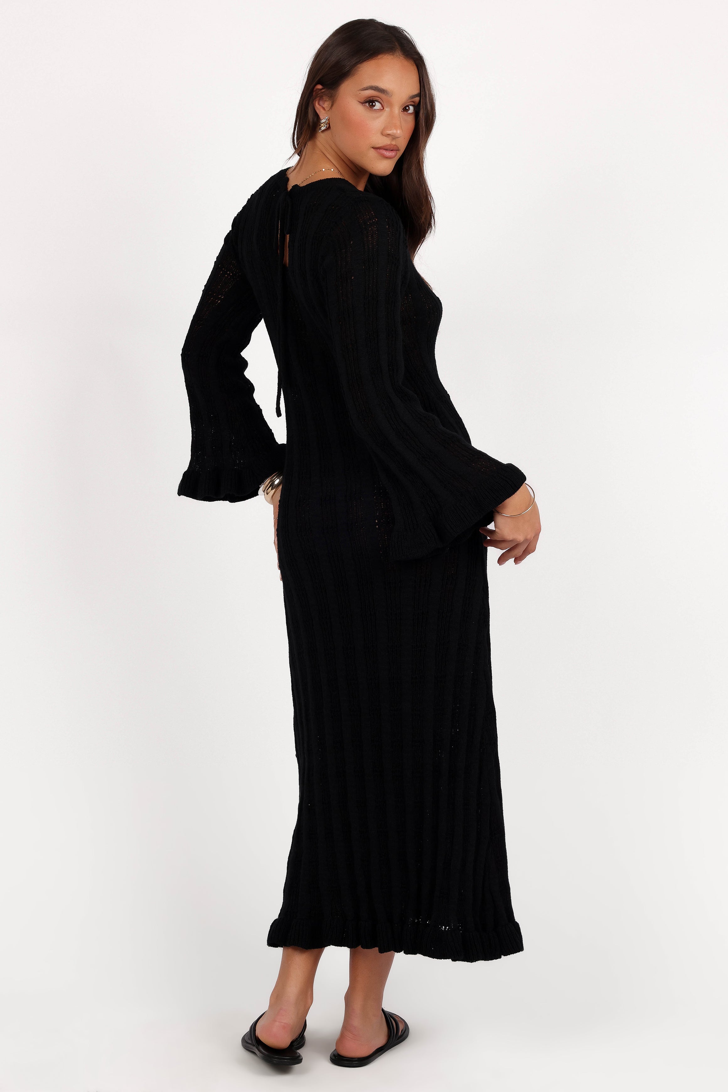 Colter Long Sleeve Maxi Dress - Black-Charming Rule