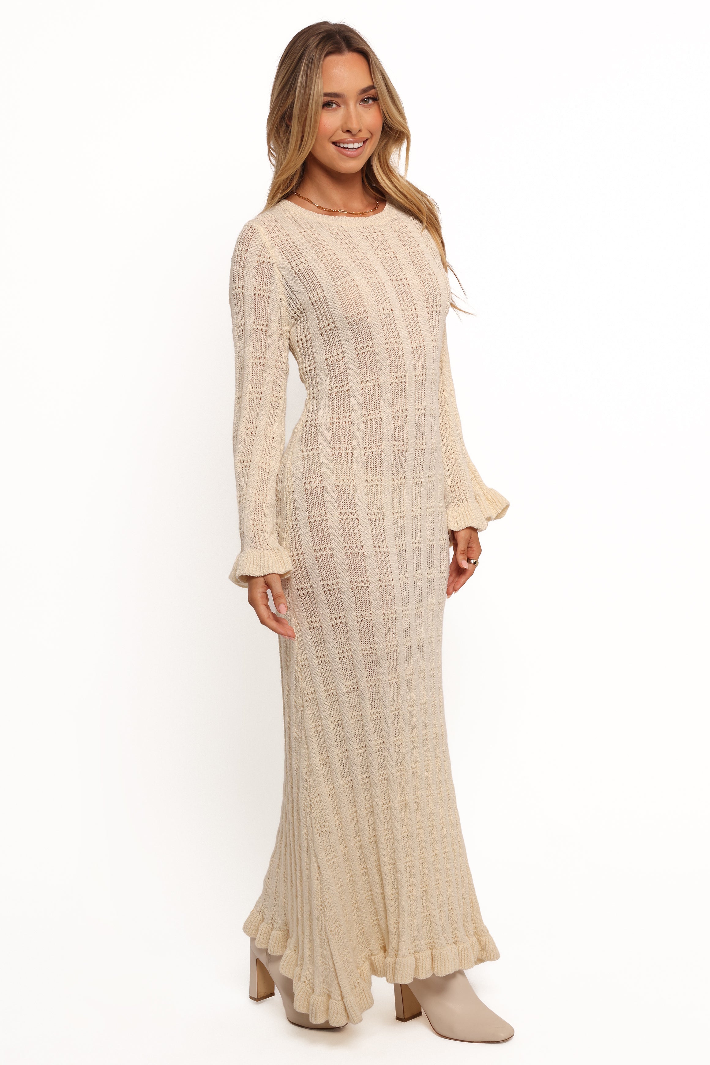 Colter Long Sleeve Maxi Dress - White-Charming Rule