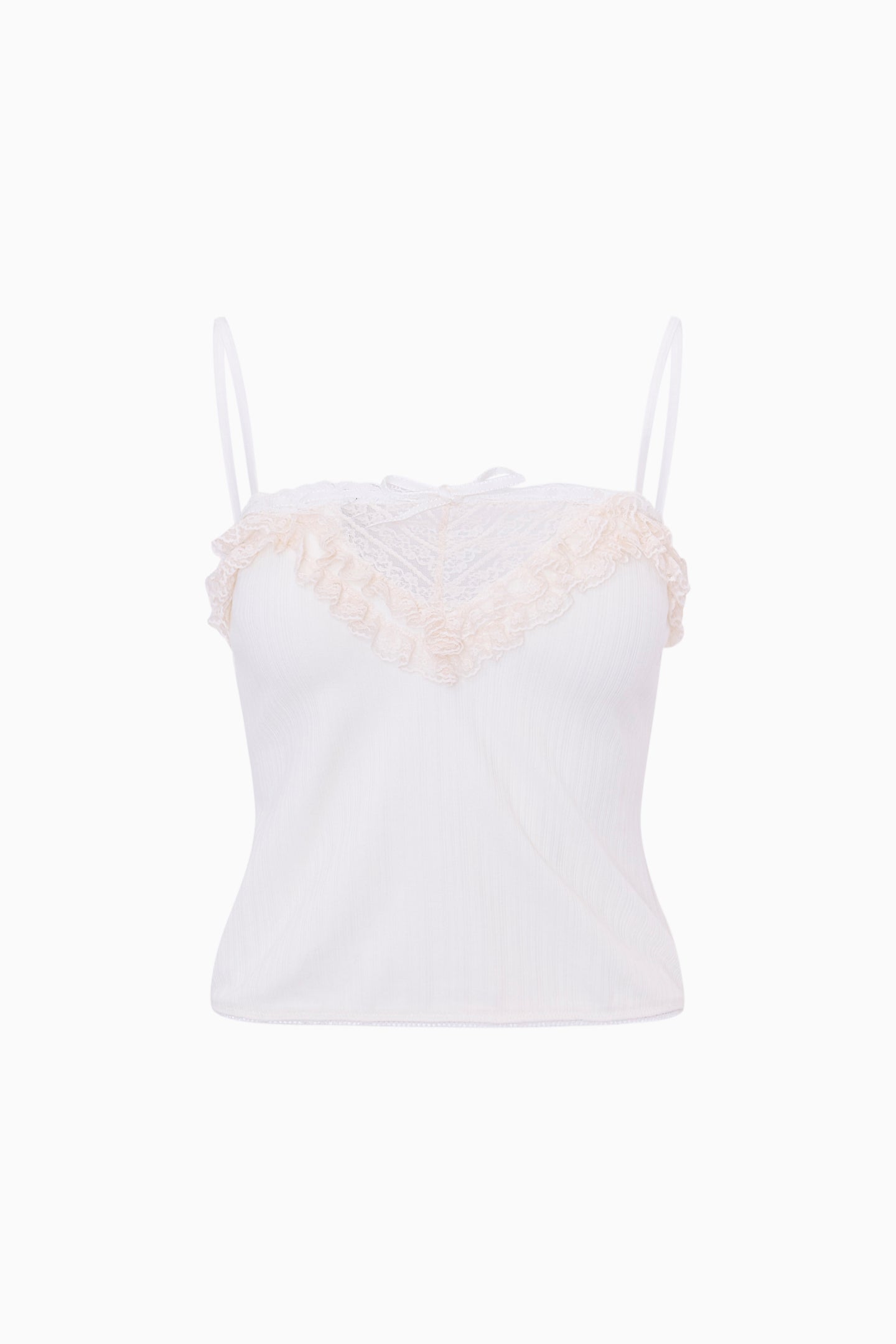 Delphian Ruffle-Detailed Cropped Cami-Charming Rule