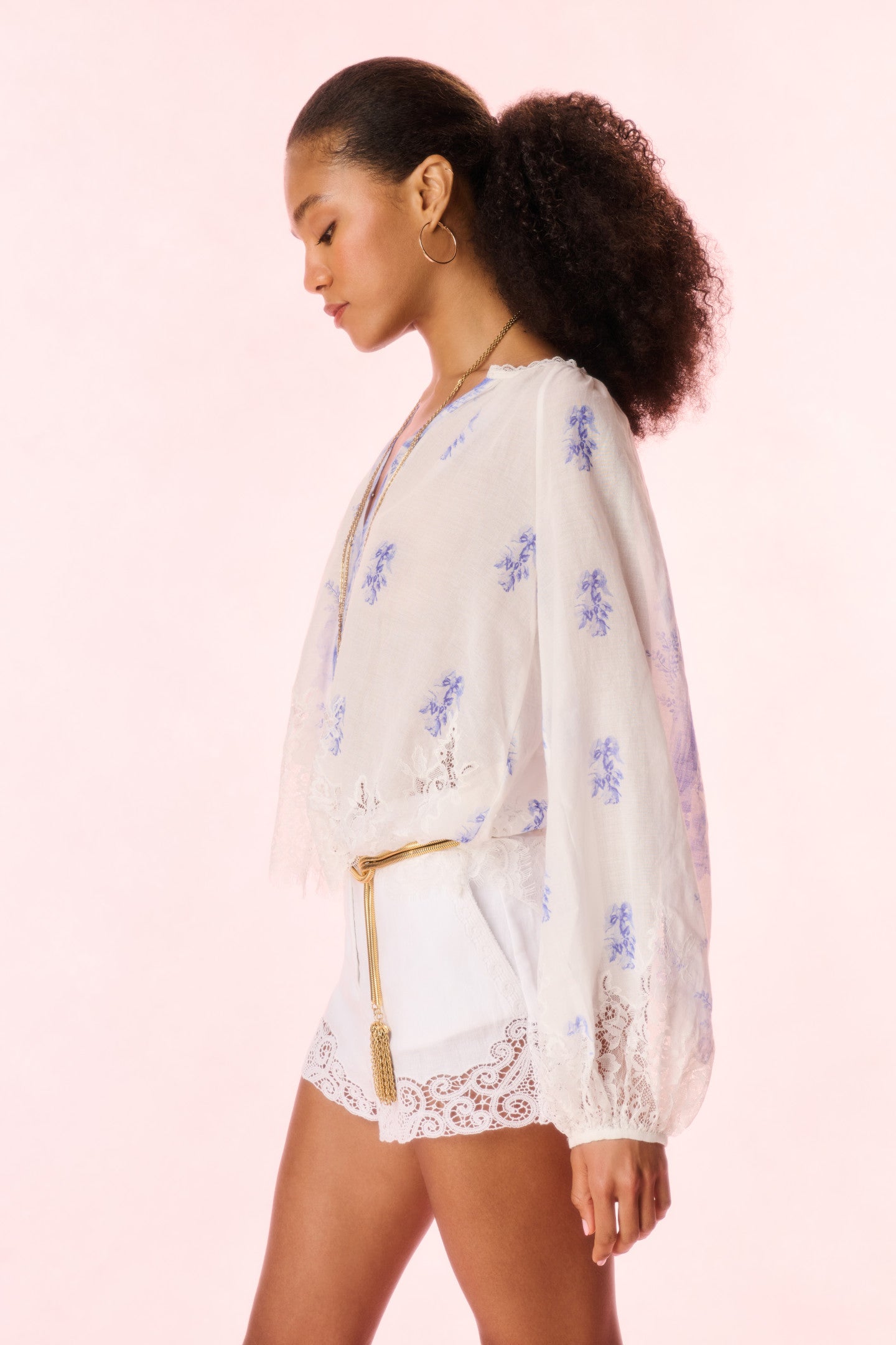 Dresner Cotton Lace-Trimmed Blouse-Charming Rule