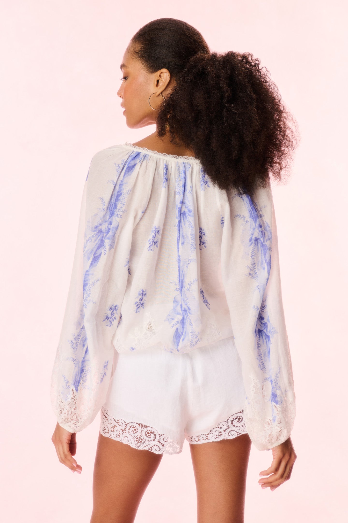 Dresner Cotton Lace-Trimmed Blouse-Charming Rule
