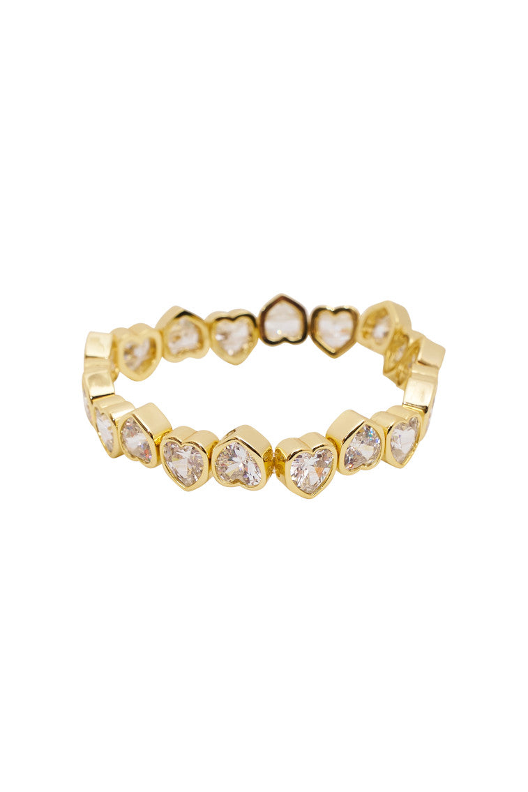Erin Wachs Large Heart Stretch Bracelet - GOLD-Charming Rule
