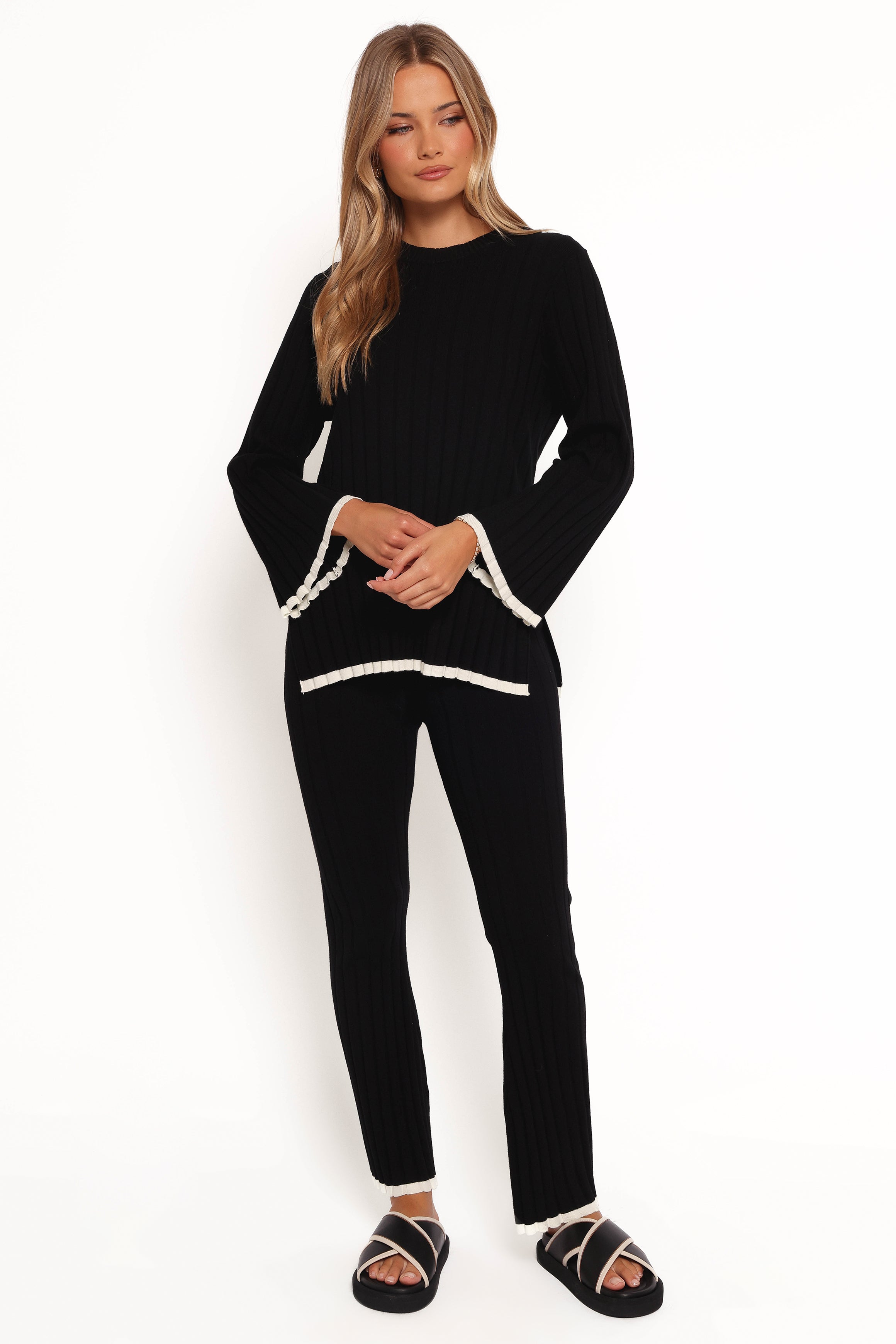 Dora Knit Pant - Black-Ladys Street