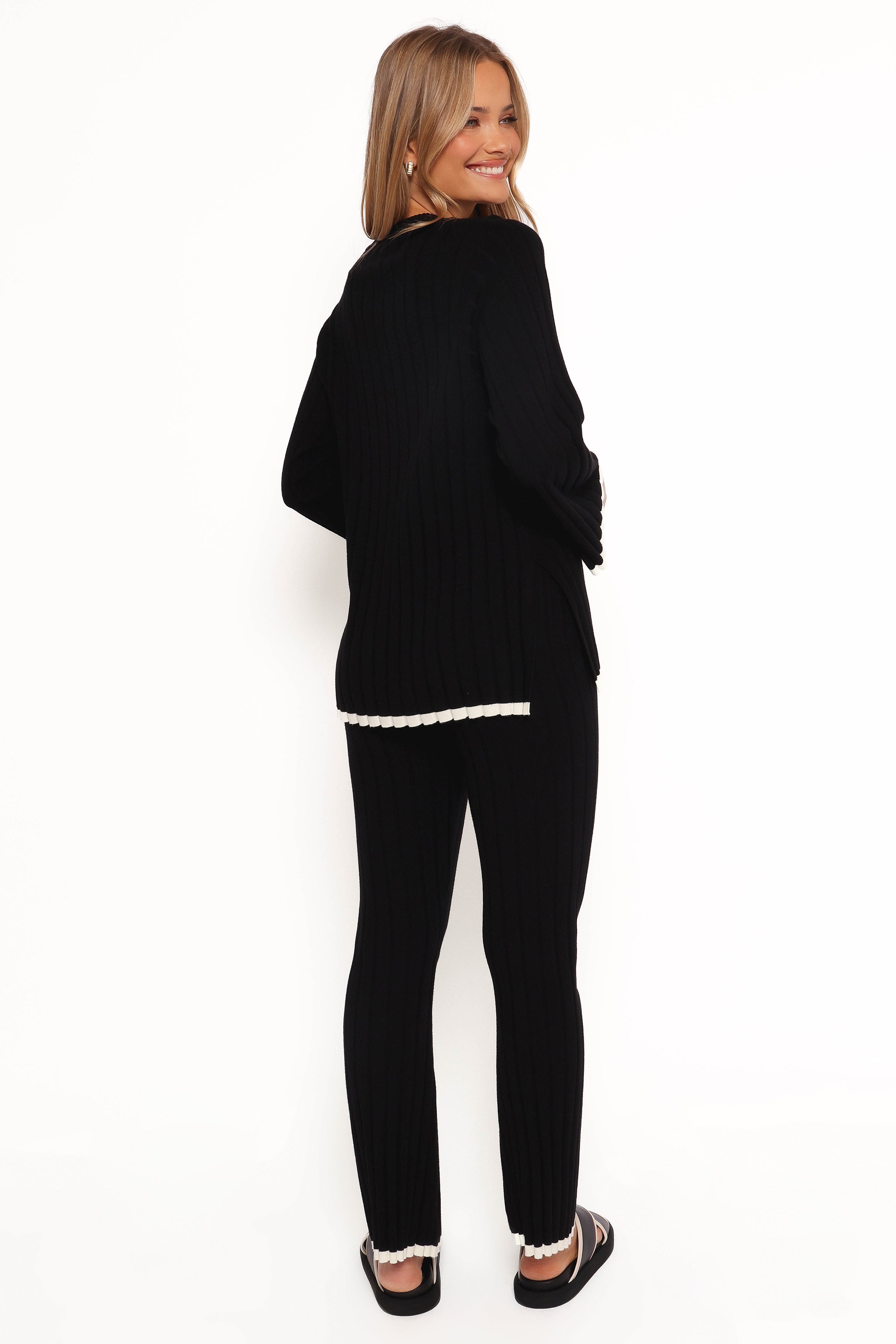 Dora Knit Pant - Black-Ladys Street