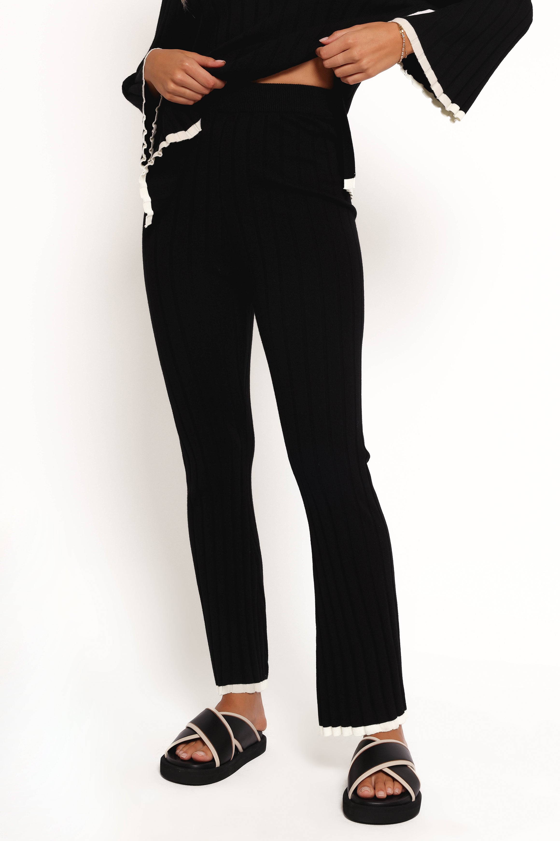 Dora Knit Pant - Black-Ladys Street