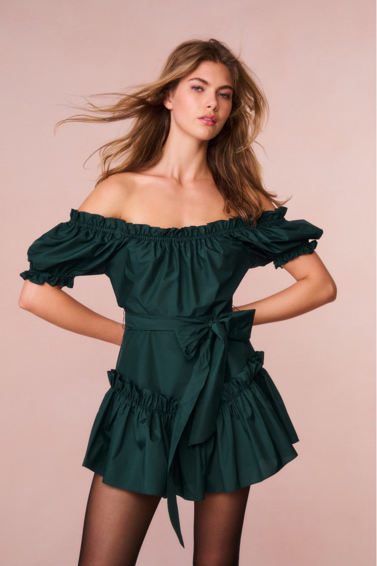 Estine Taffeta Mini Dress-Charming Rule