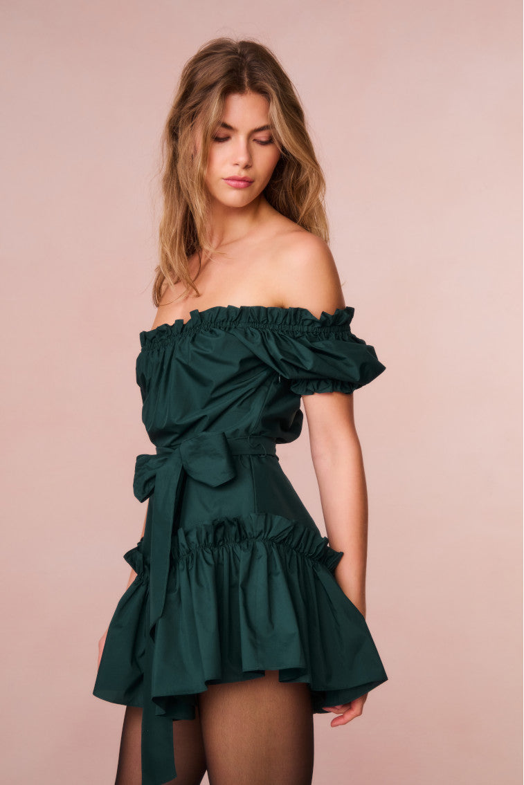 Estine Taffeta Mini Dress-Charming Rule
