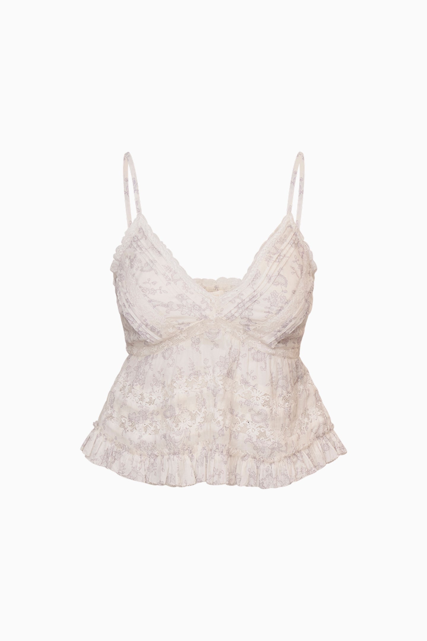 Faelith Lace Printed Cotton Top-Charming Rule