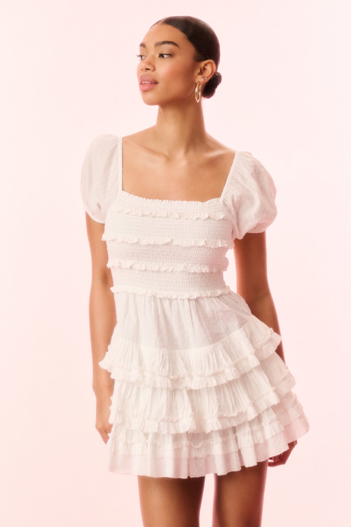 Fellows Cotton Ruffle Mini Dress-Charming Rule