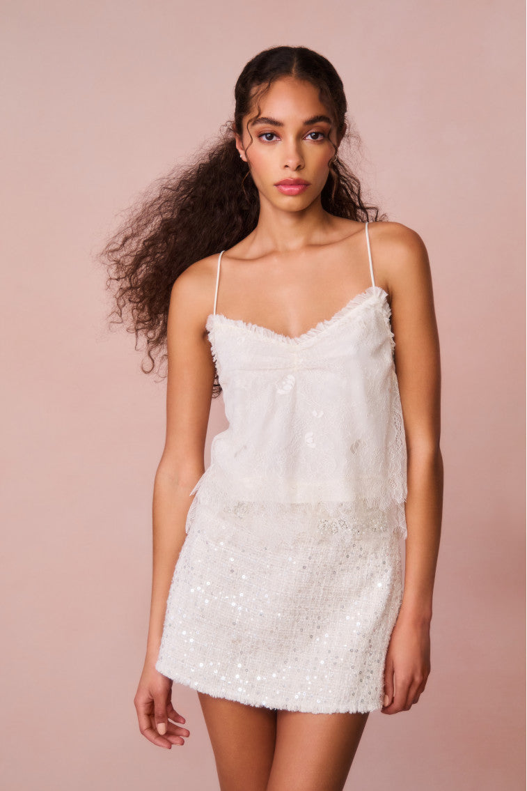 Ferni Lace Cami Top - IVORY-Charming Rule