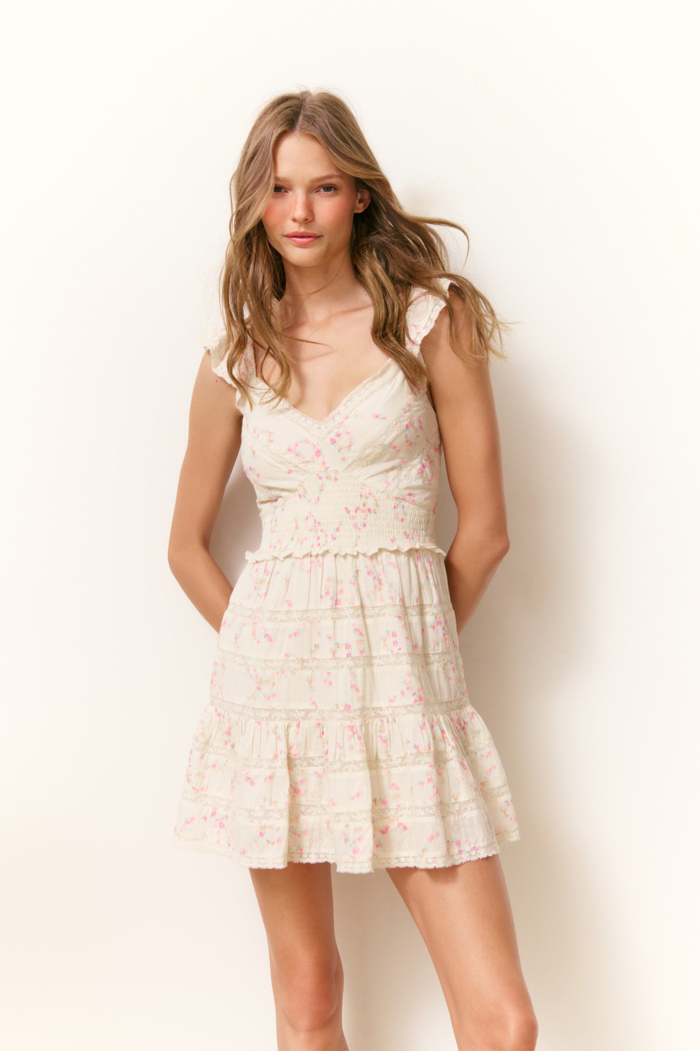 Finny Cotton Luna Rosa Fleur Mini Dress-Charming Rule