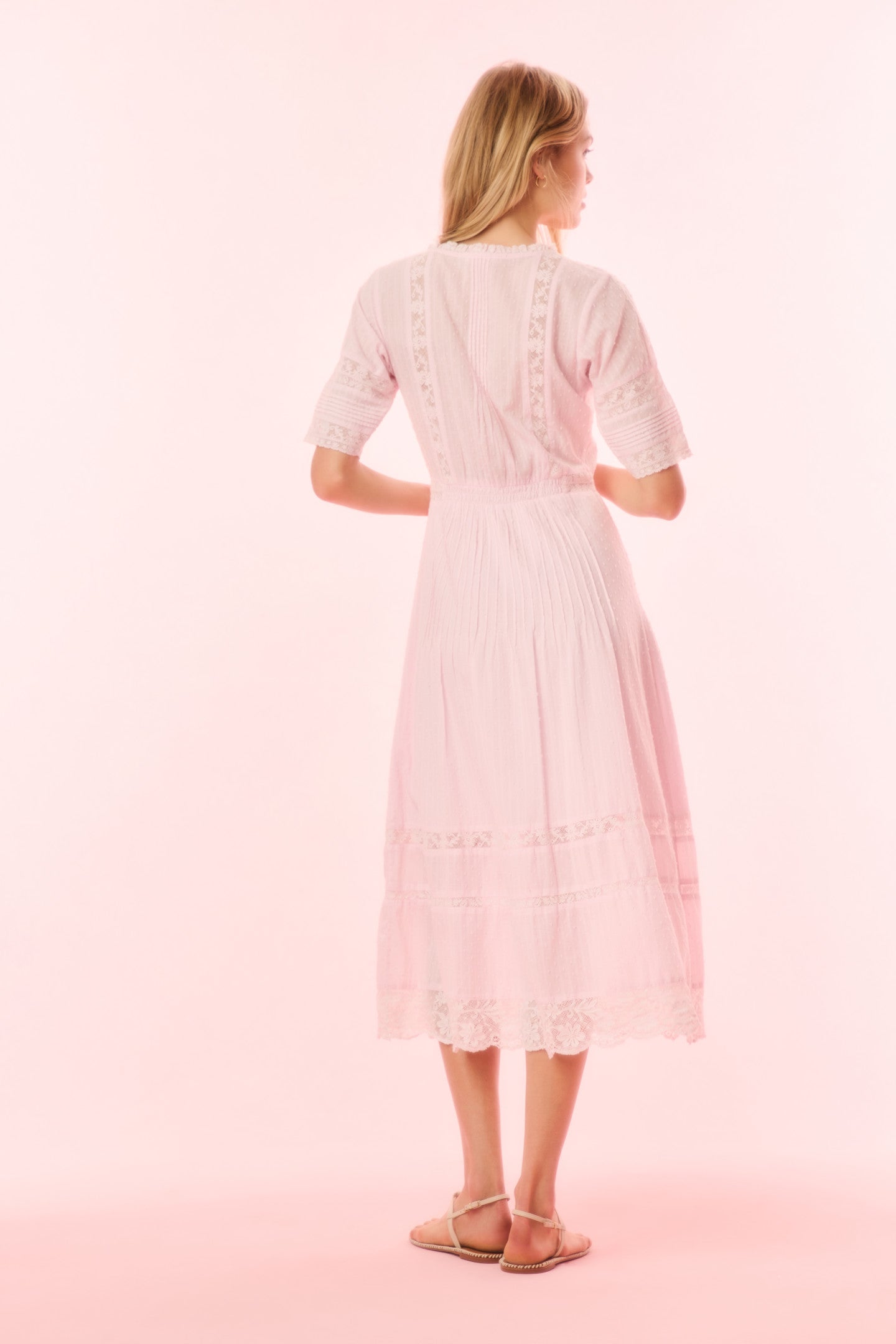 Francilla Cotton Midi Dress - BALLERINA PINK-Charming Rule
