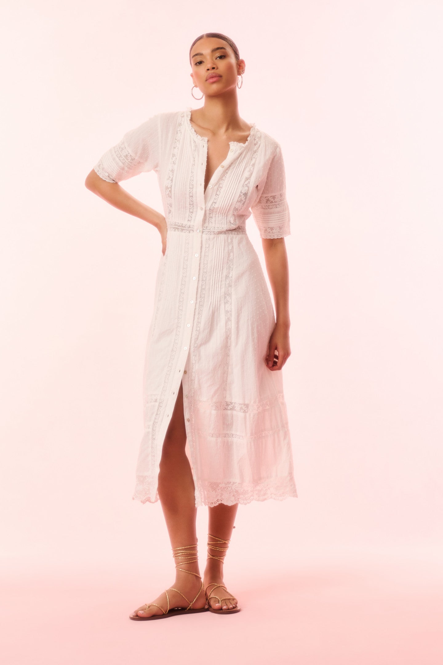 Francilla Cotton Midi Dress-Charming Rule