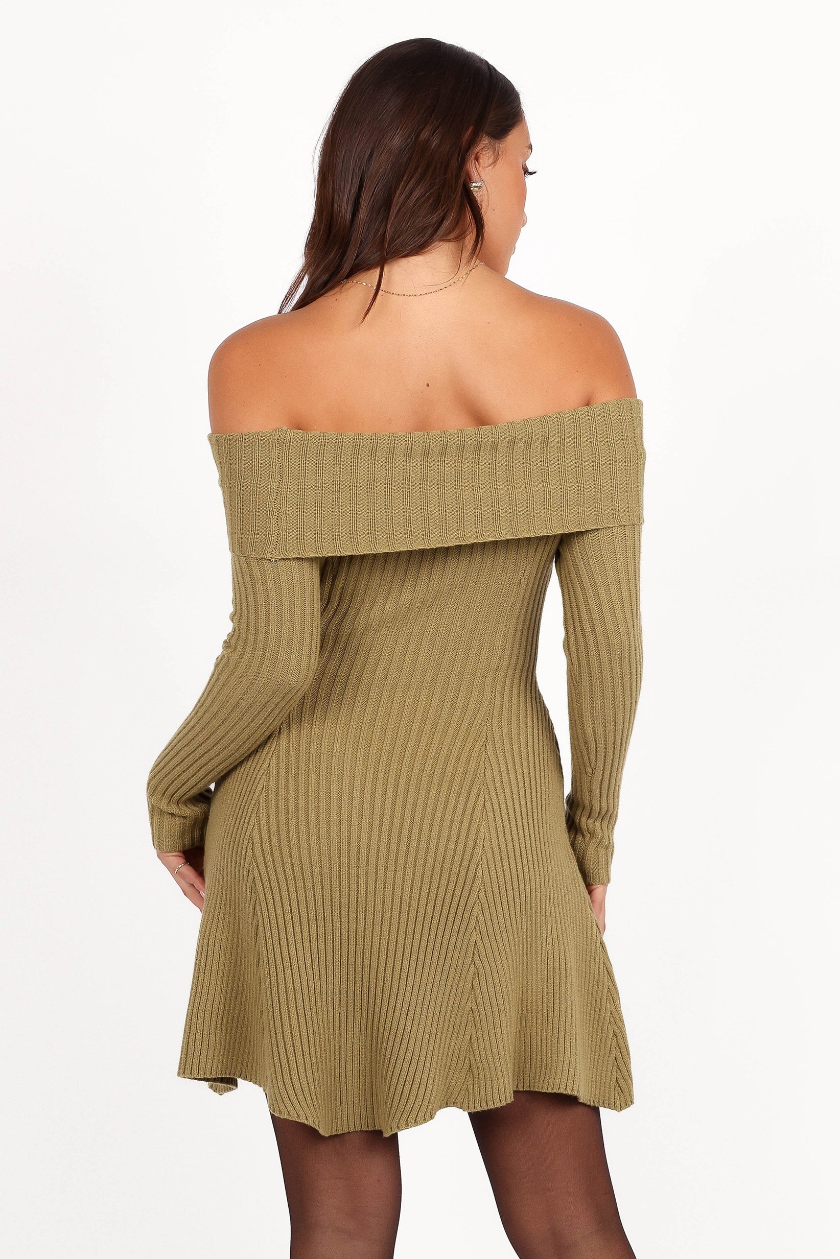 Francisco Long Sleeve Mini Dress - Olive-Ladys Street