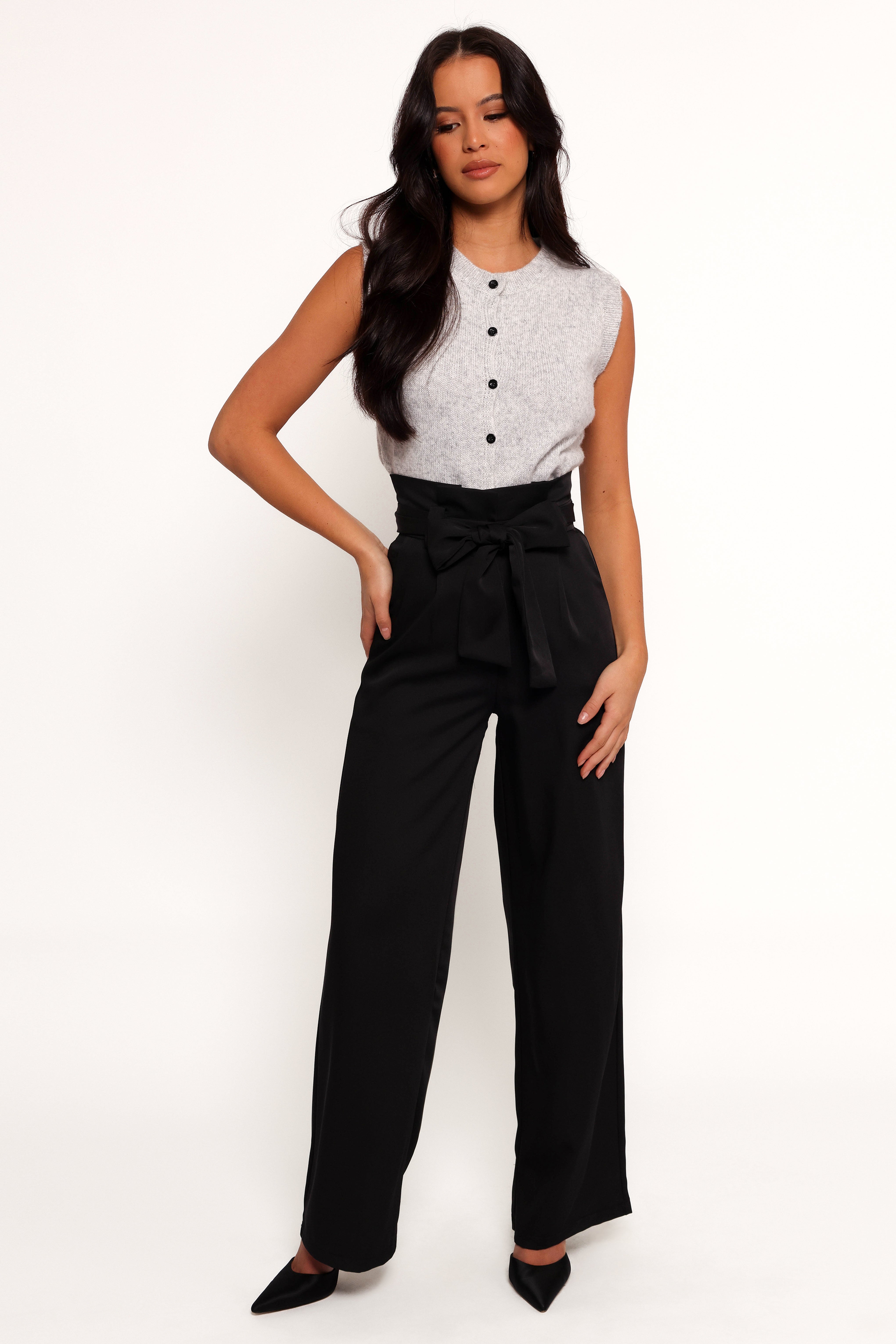 Grace Knit Vest - Grey-Ladys Street