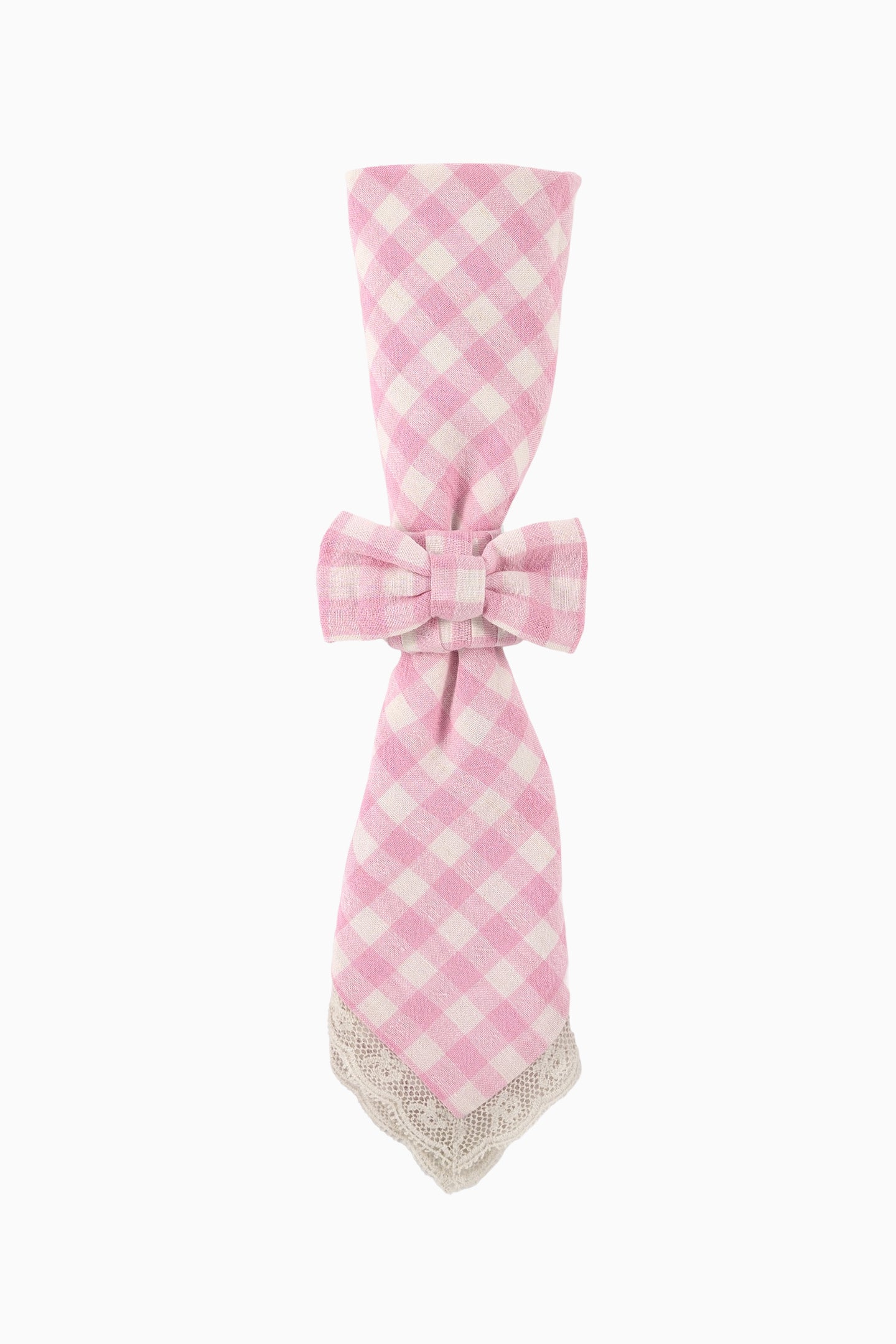 Yarn Dye Gingham Bow Napkin Rings - Set of 4-Charming Rule
