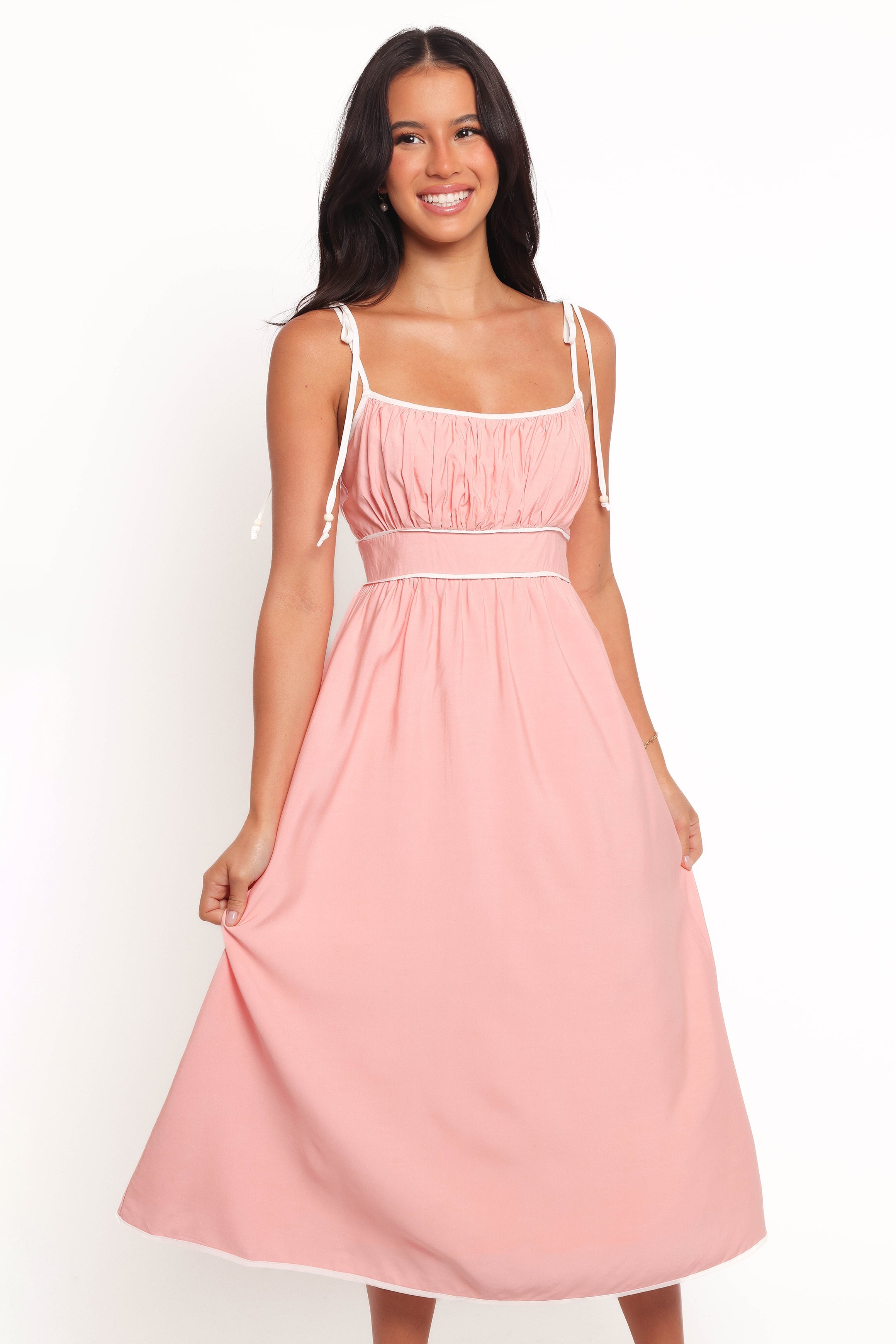 Henley Midi Dress - Pink-Ladys Street