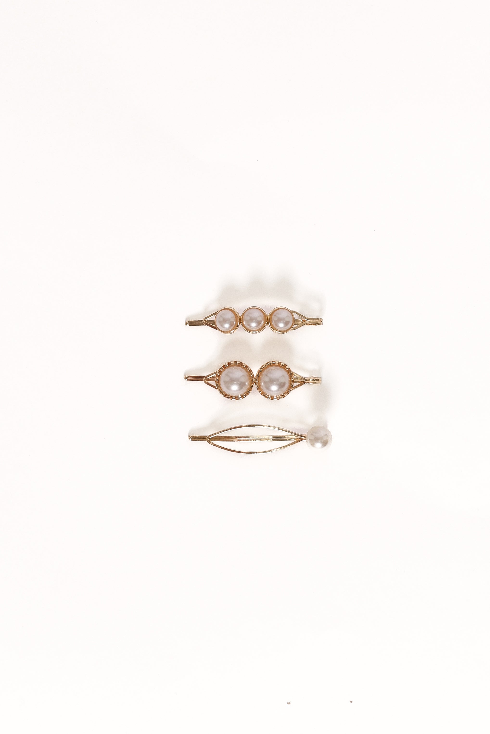 Henrietta Hair Clip Set - Gold/Pearl-Ladys Street