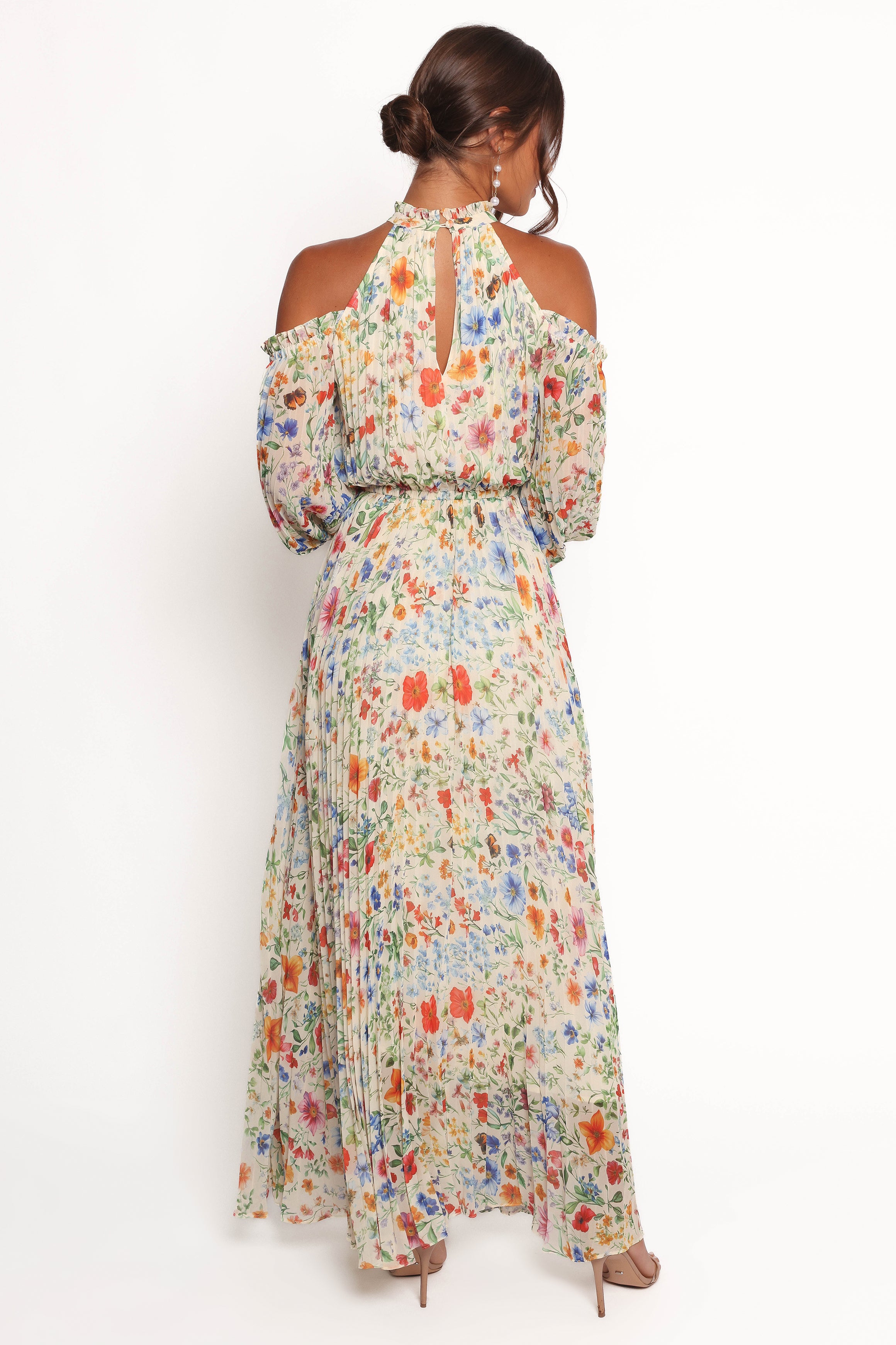 Hilary Pleated Maxi Dress - Garden Floral-Ladys Street