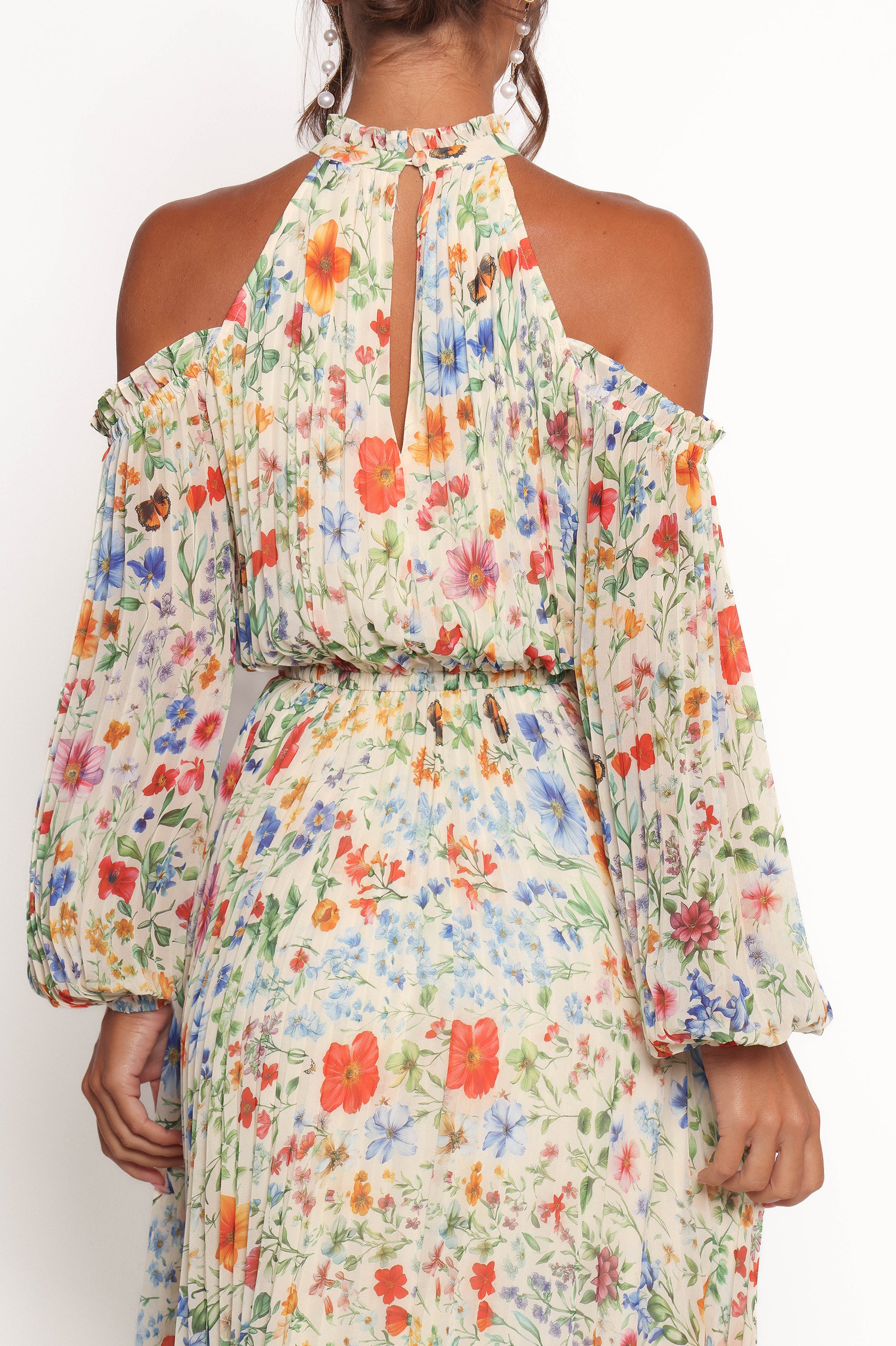 Hilary Pleated Maxi Dress - Garden Floral-Ladys Street