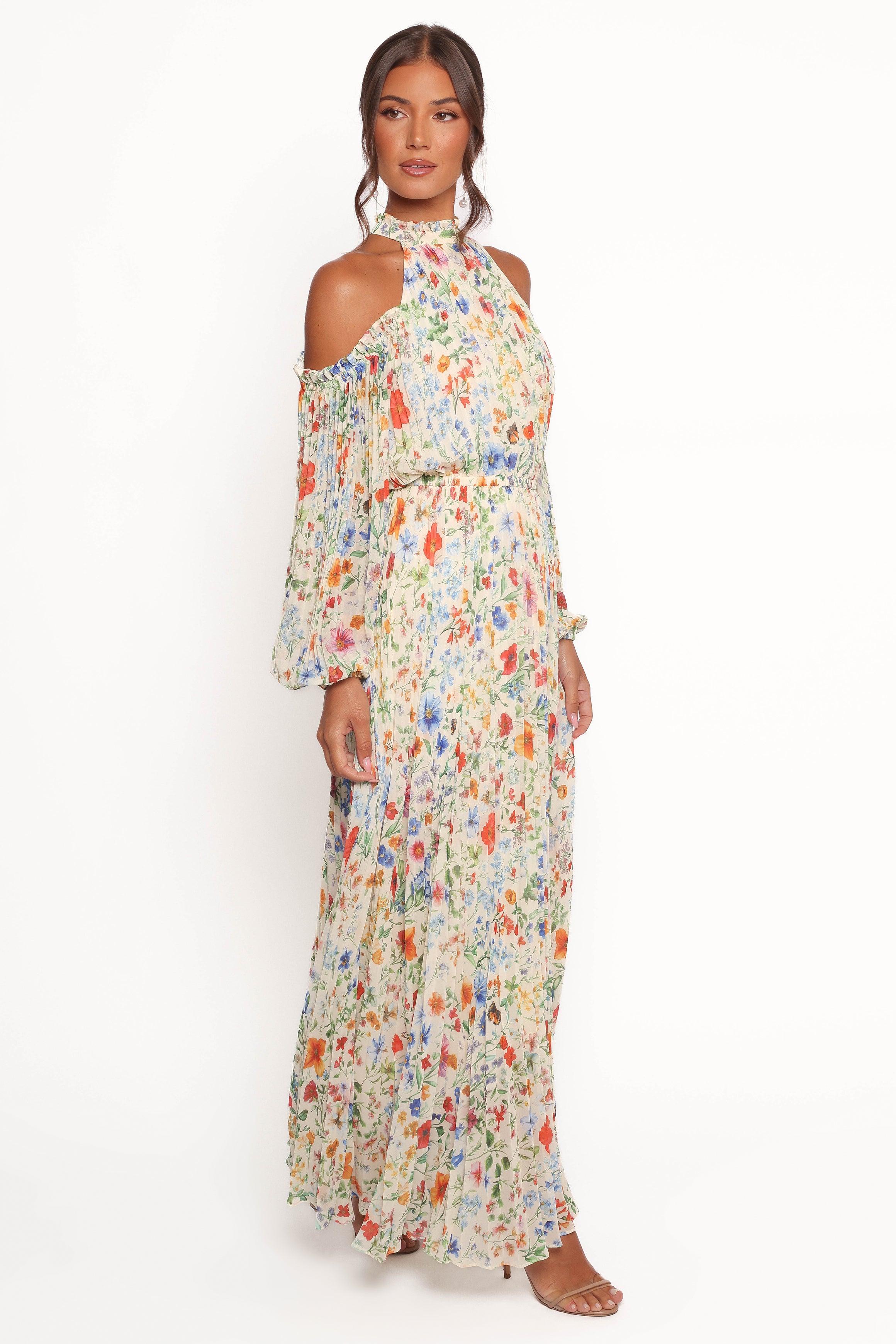Hilary Pleated Maxi Dress - Garden Floral-Ladys Street