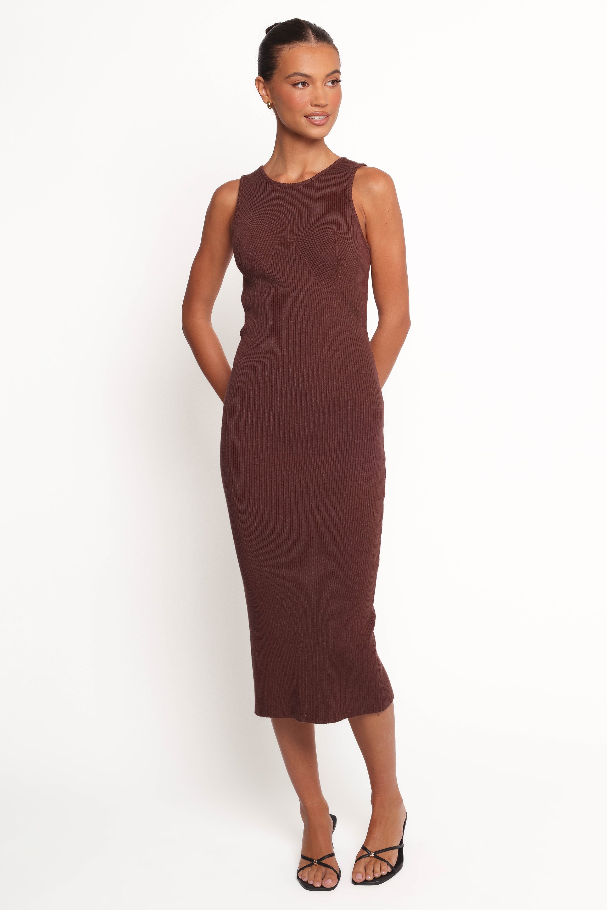 Hollis Midi Dress - Chocolate-Ladys Street