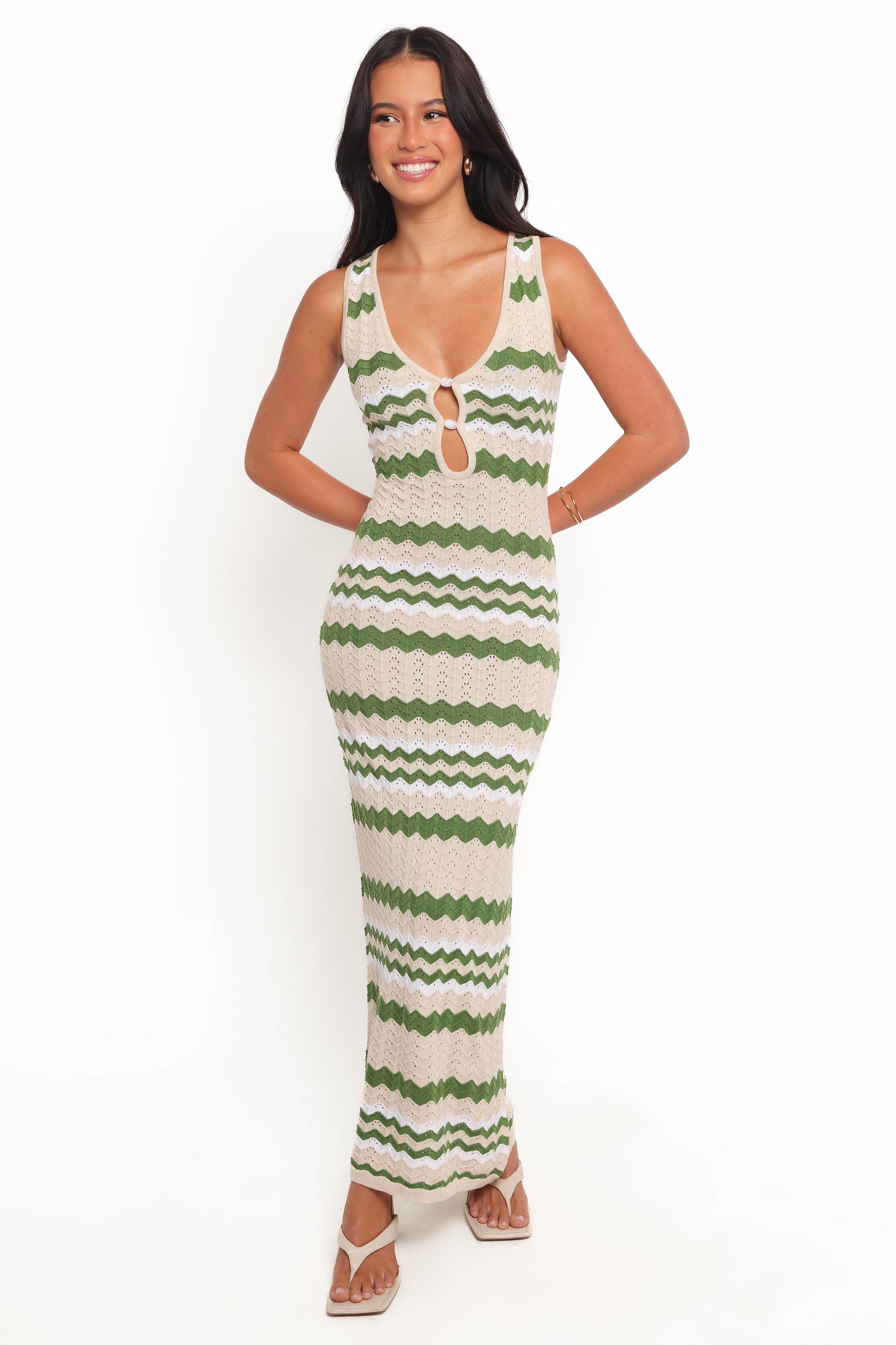 Hubert Midi Dress - Khaki Multi-Ladys Street