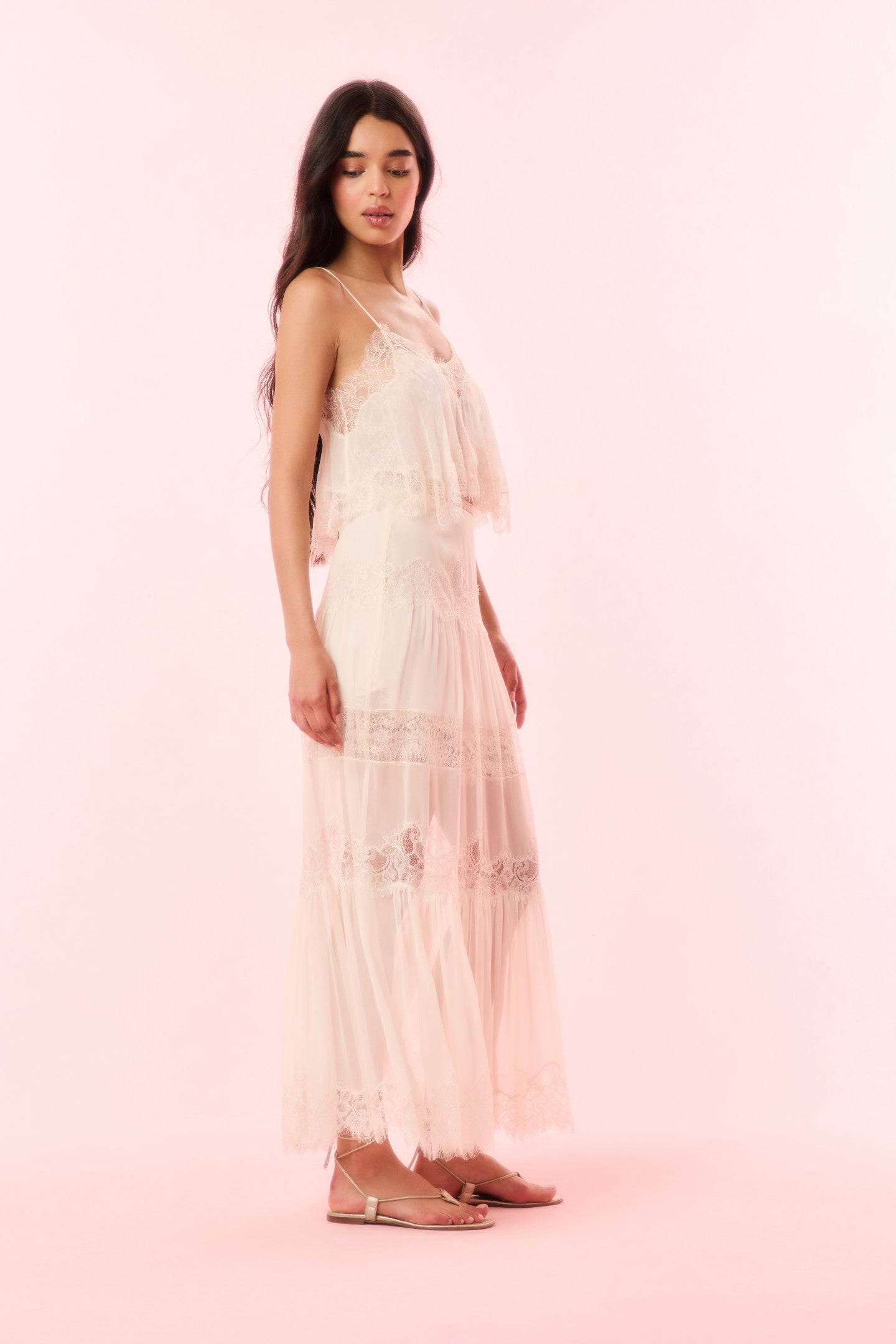 Aureline Silk Lace Maxi Skirt-Charming Rule