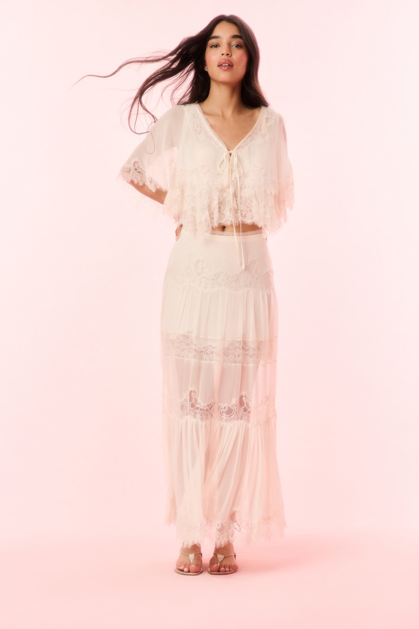 Thessia Silk Lace Top-Charming Rule