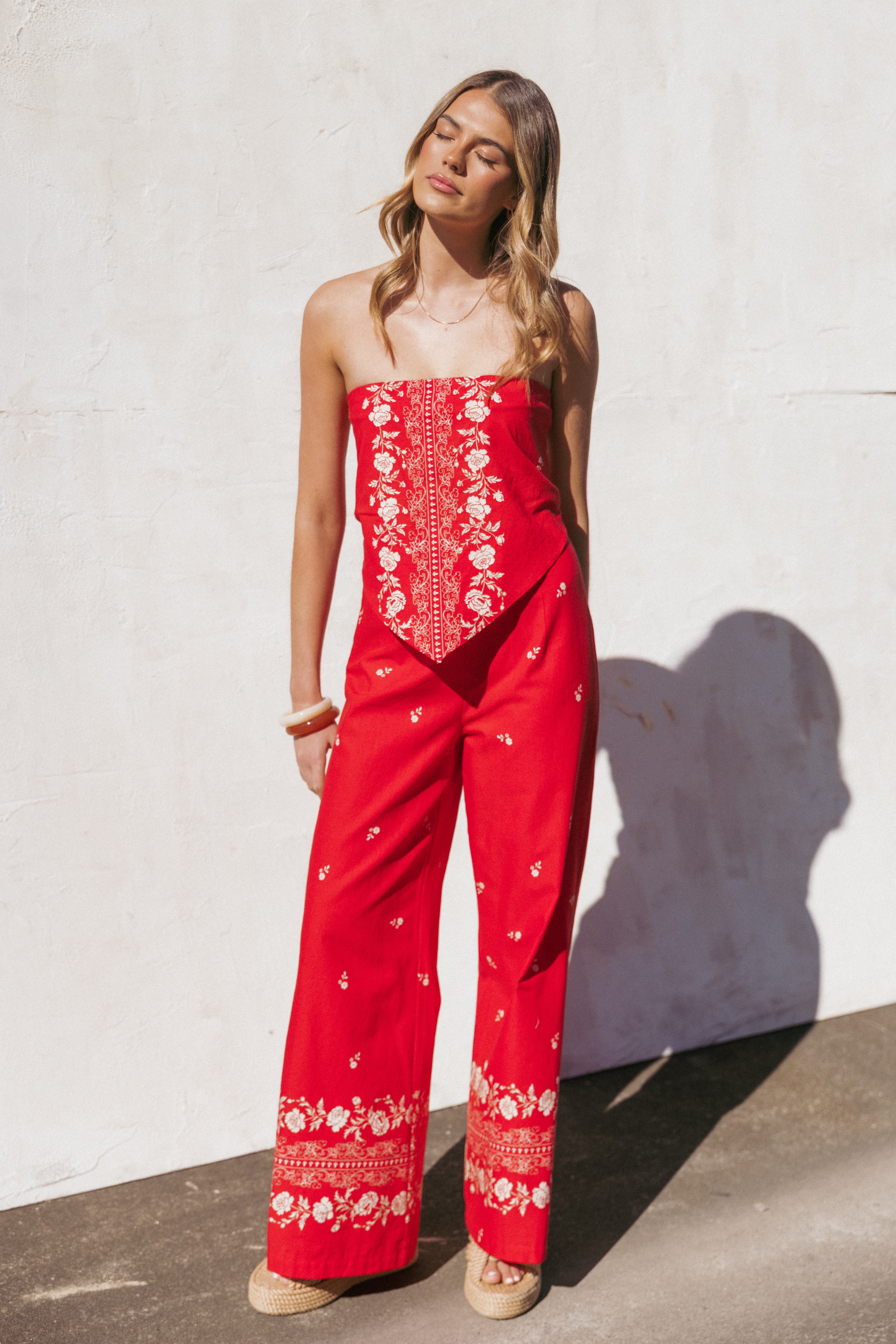 Ilara Pant - Red Floral-Ladys Street