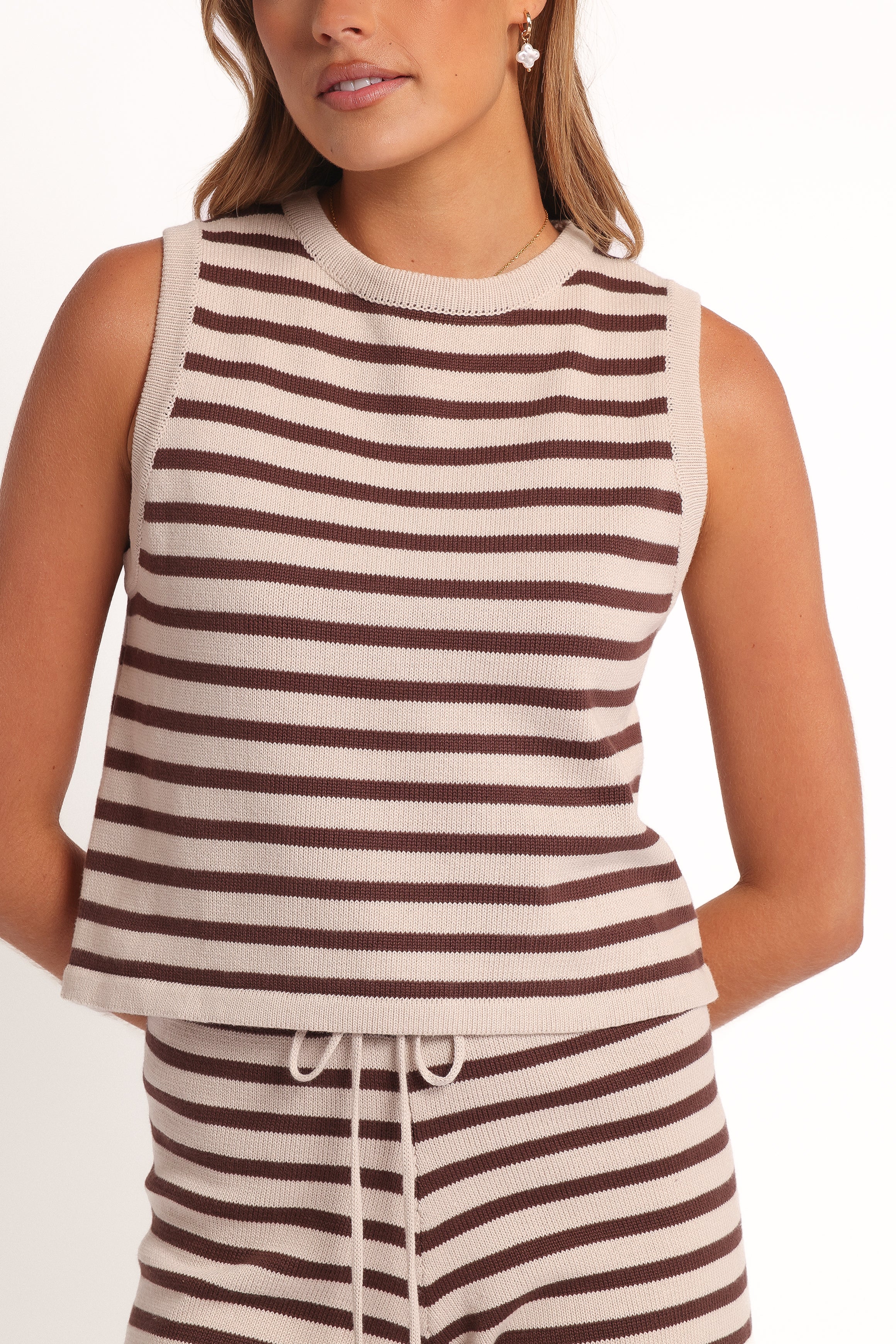 Ilona Knit Set - Brown/Cream-Ladys Street