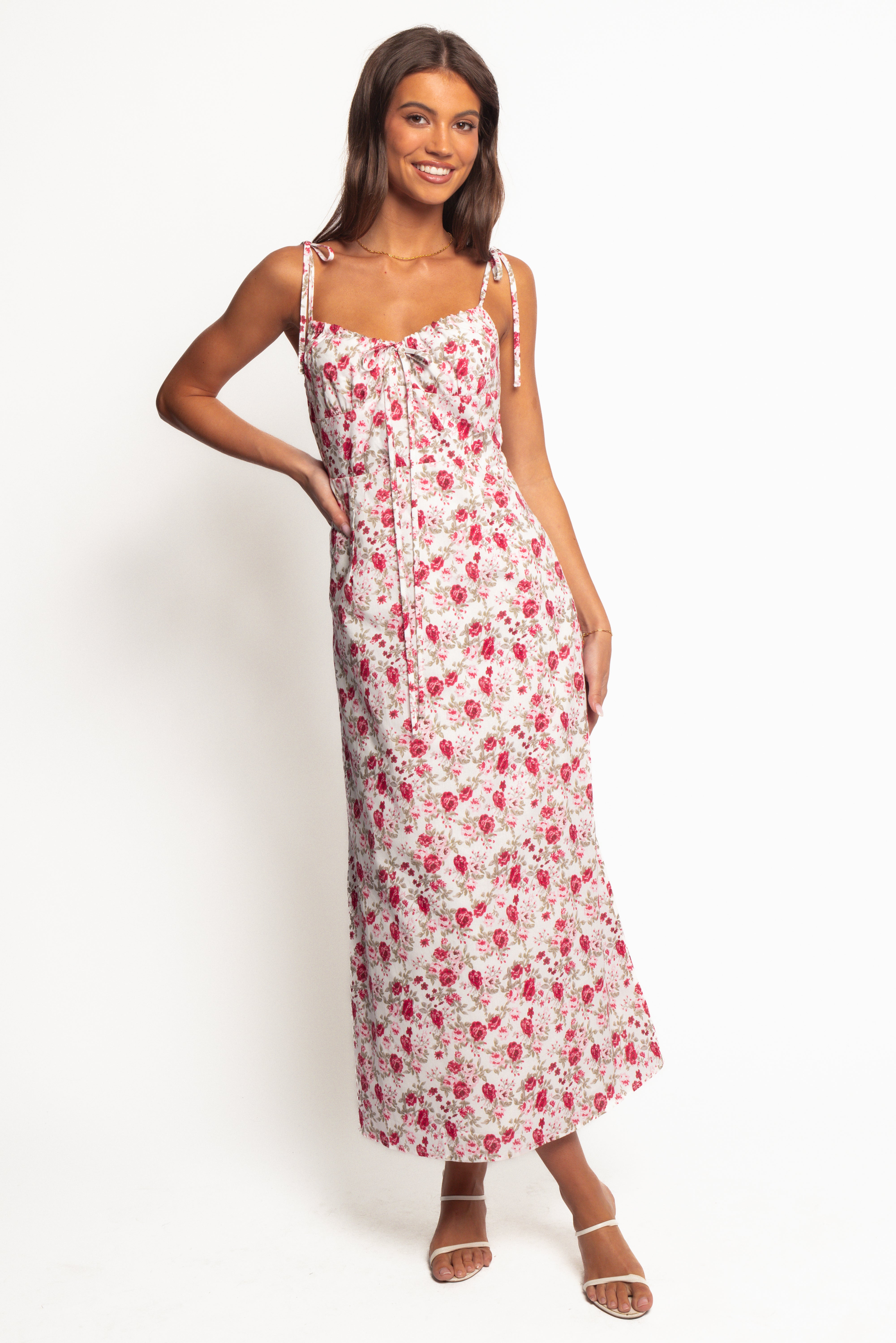 Imelda Midi Dress - Rose Print-Ladys Street
