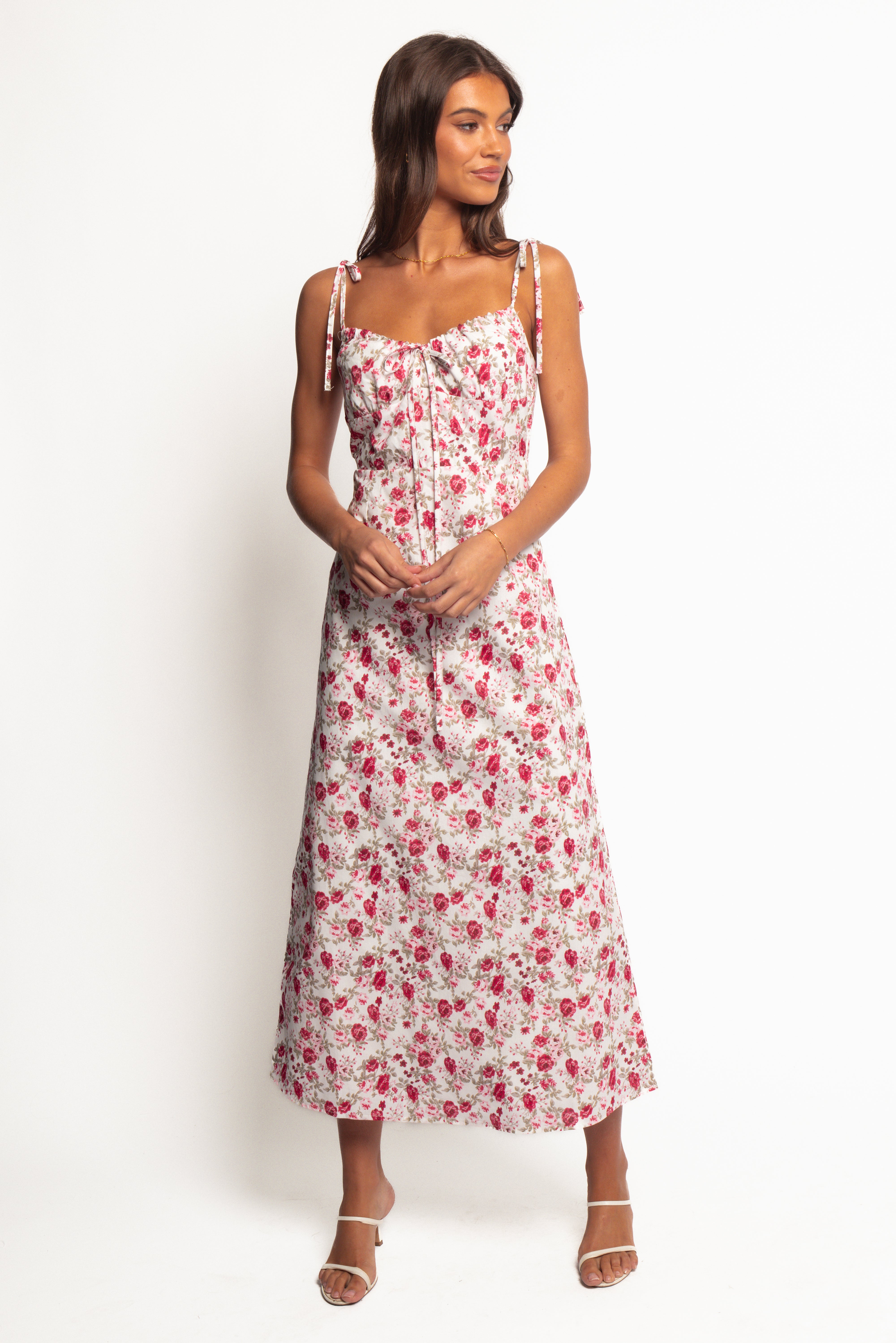 Imelda Midi Dress - Rose Print-Ladys Street