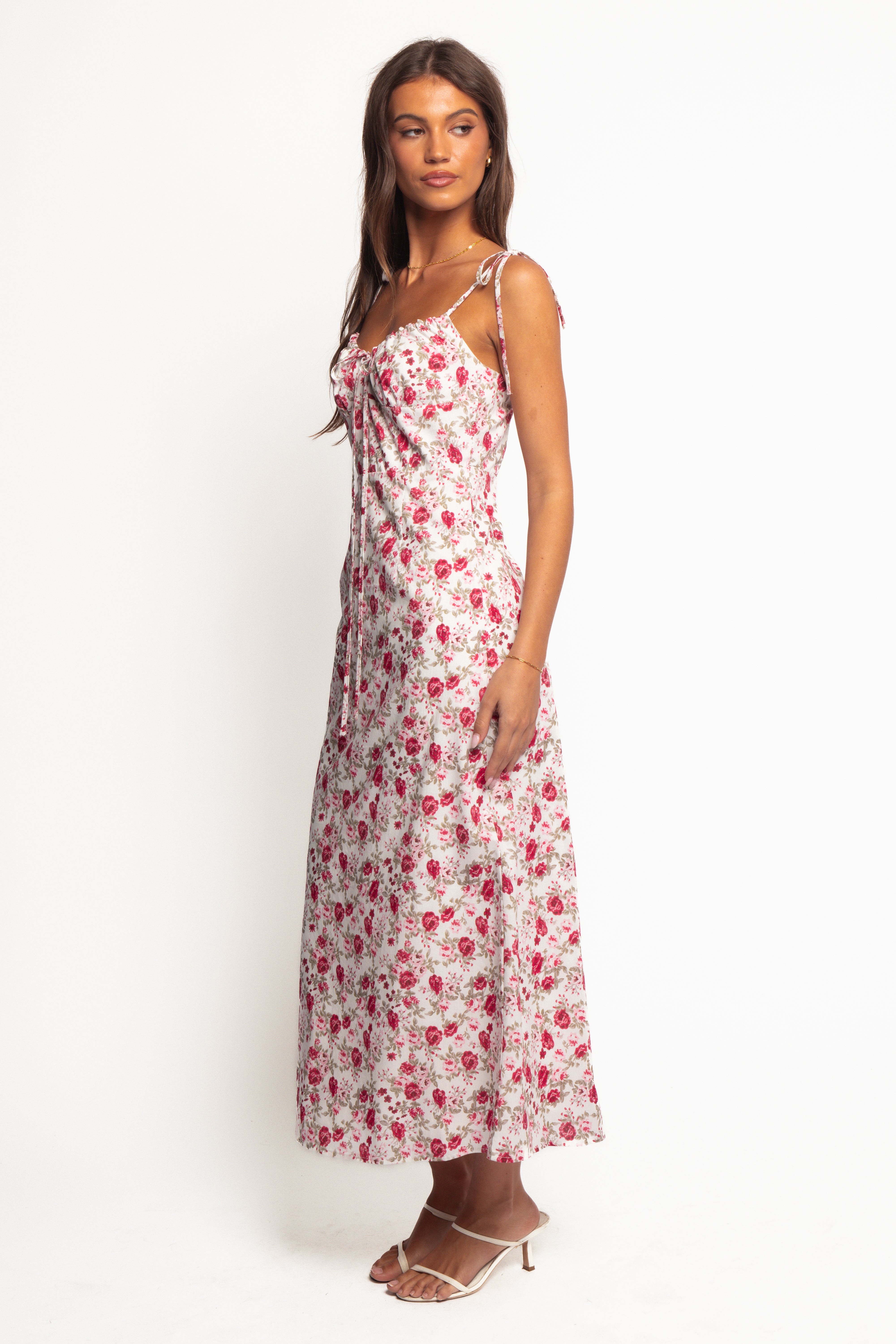 Imelda Midi Dress - Rose Print-Ladys Street