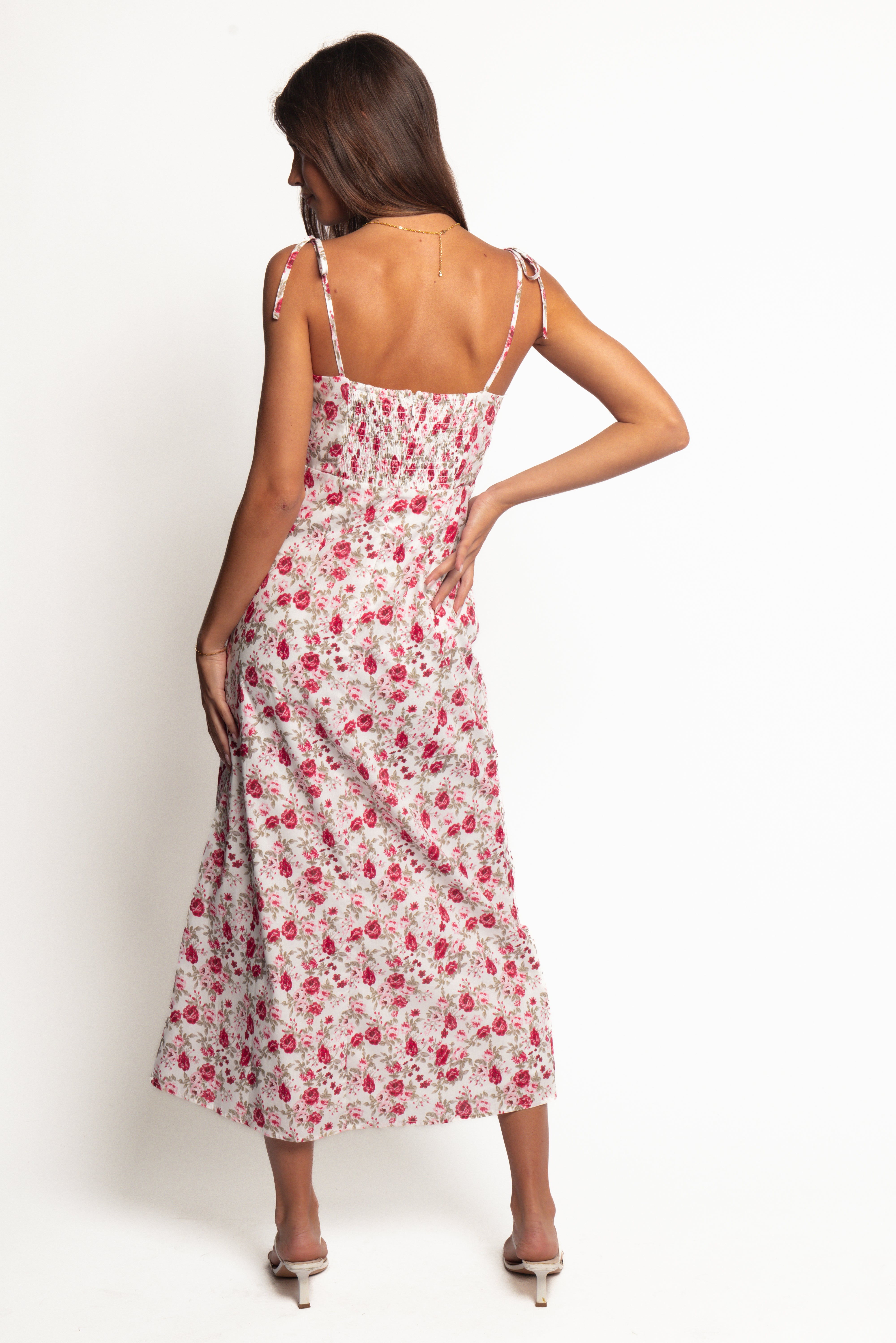 Imelda Midi Dress - Rose Print-Ladys Street