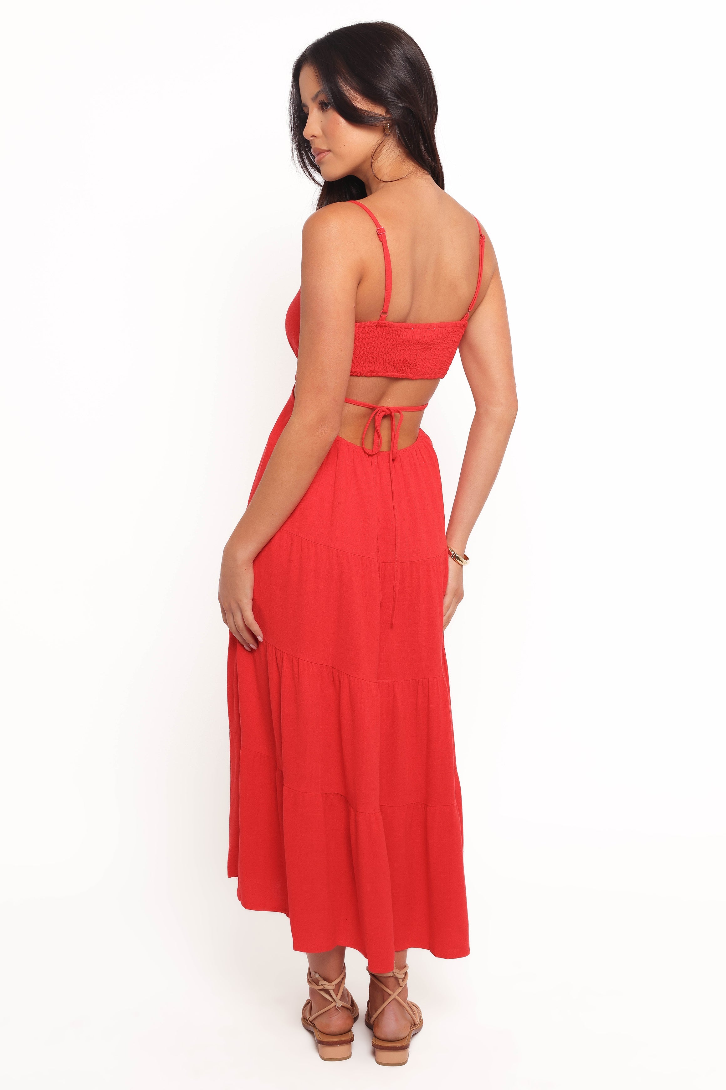 Indra Midi Dress - Red-Ladys Street