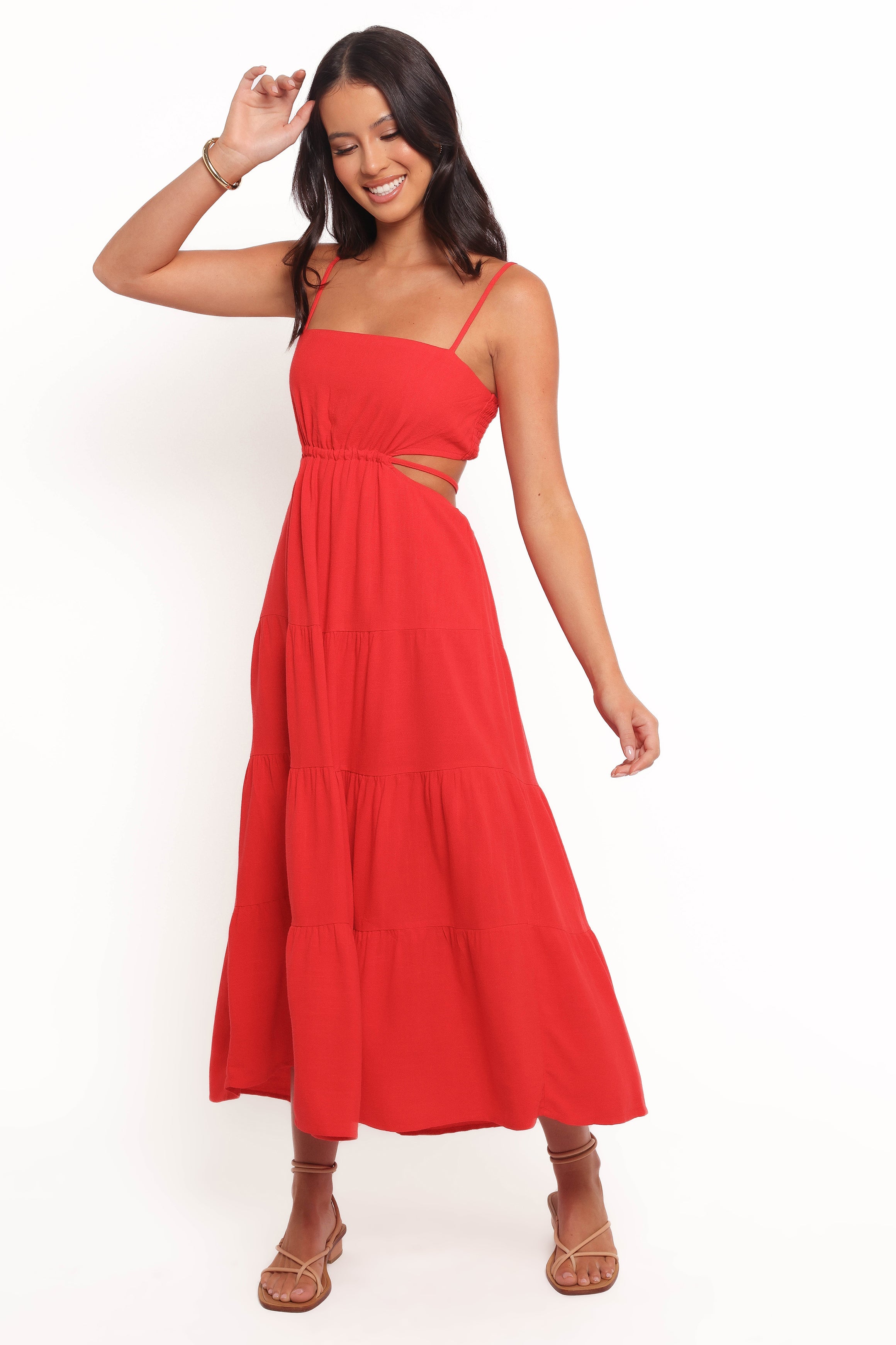 Indra Midi Dress - Red-Ladys Street