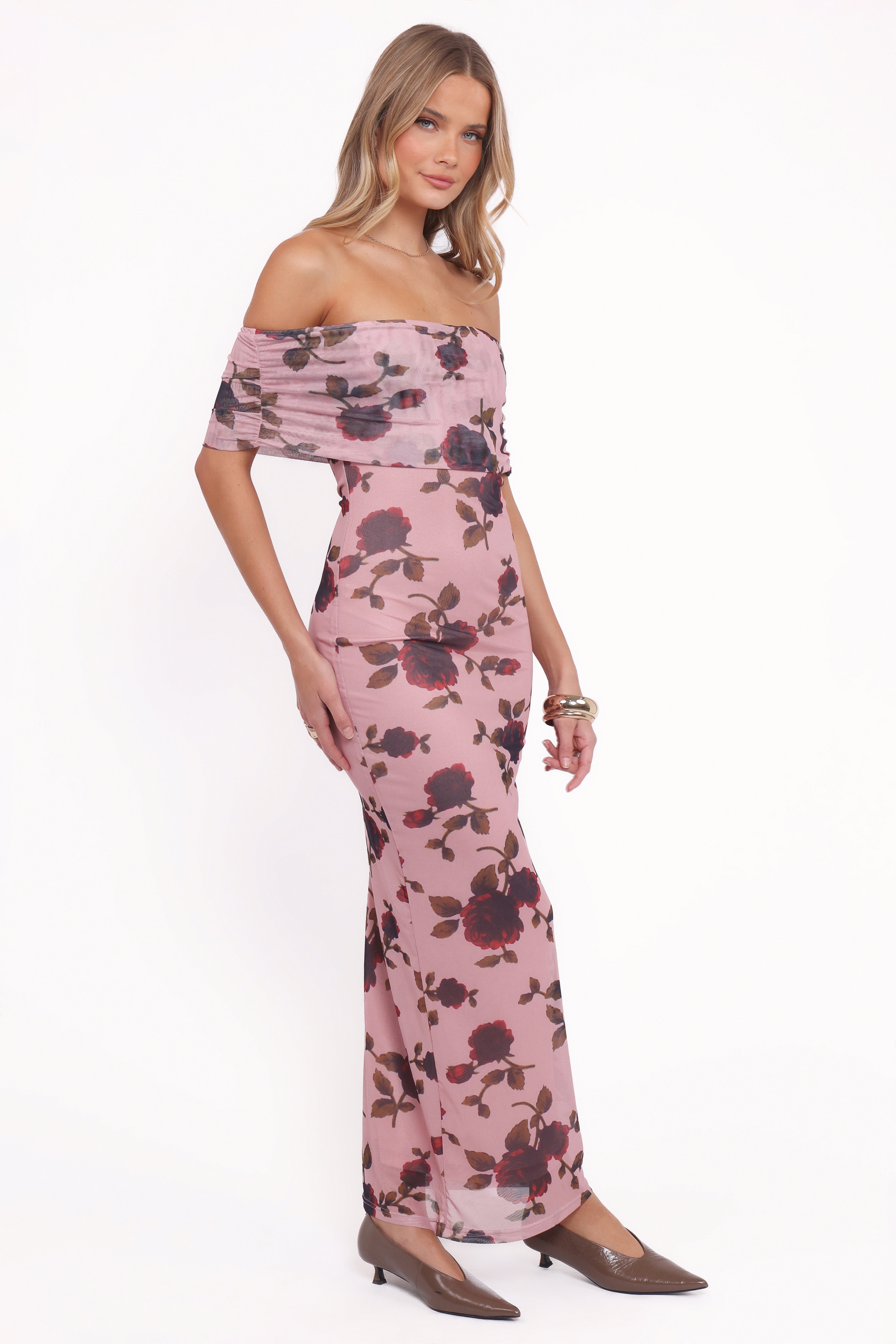 Indya Maxi Dress - Pink Floral-Ladys Street