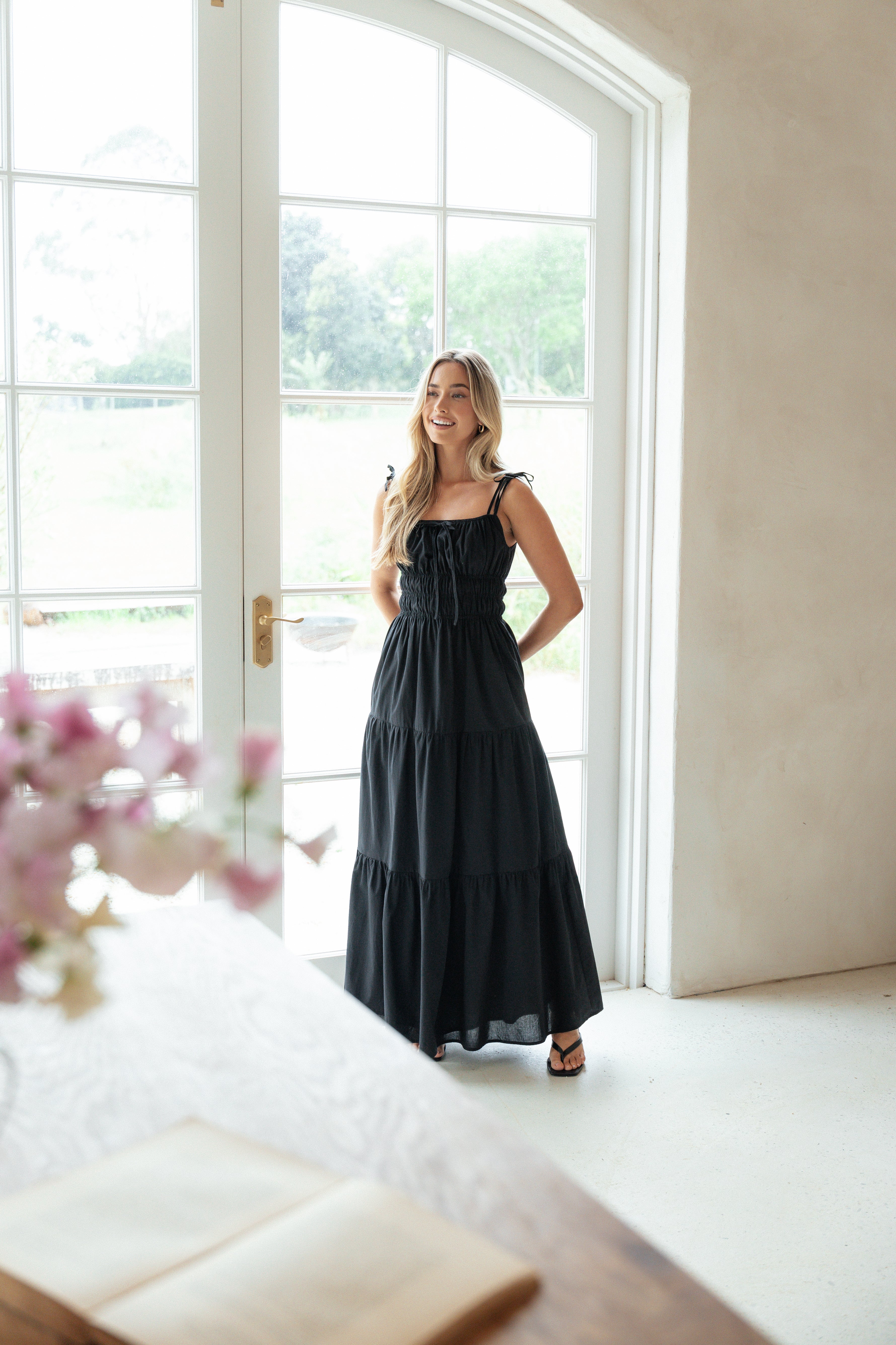Ione Maxi Dress - Black-Ladys Street