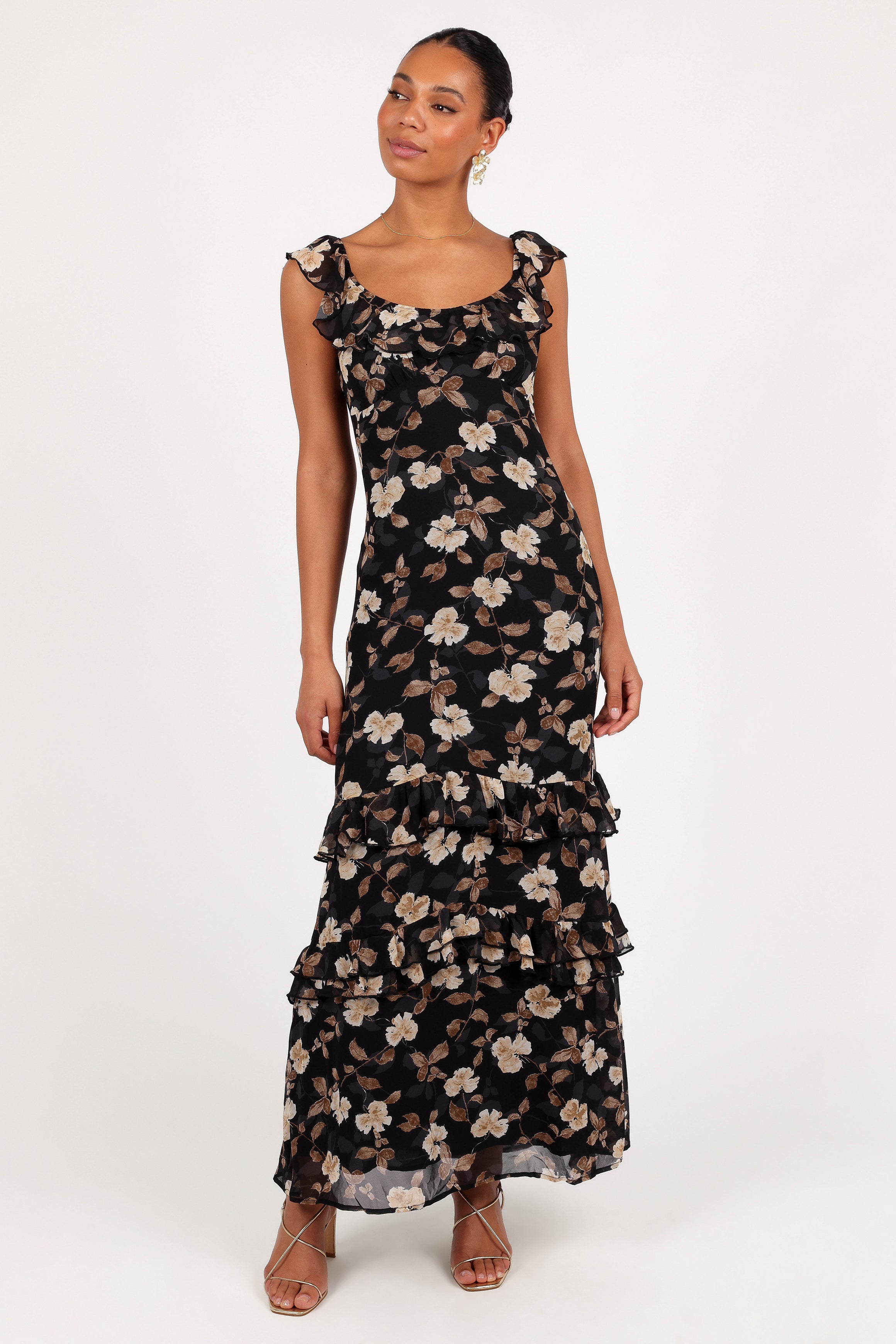 Irelynn Maxi Dress - Black Floral-Ladys Street