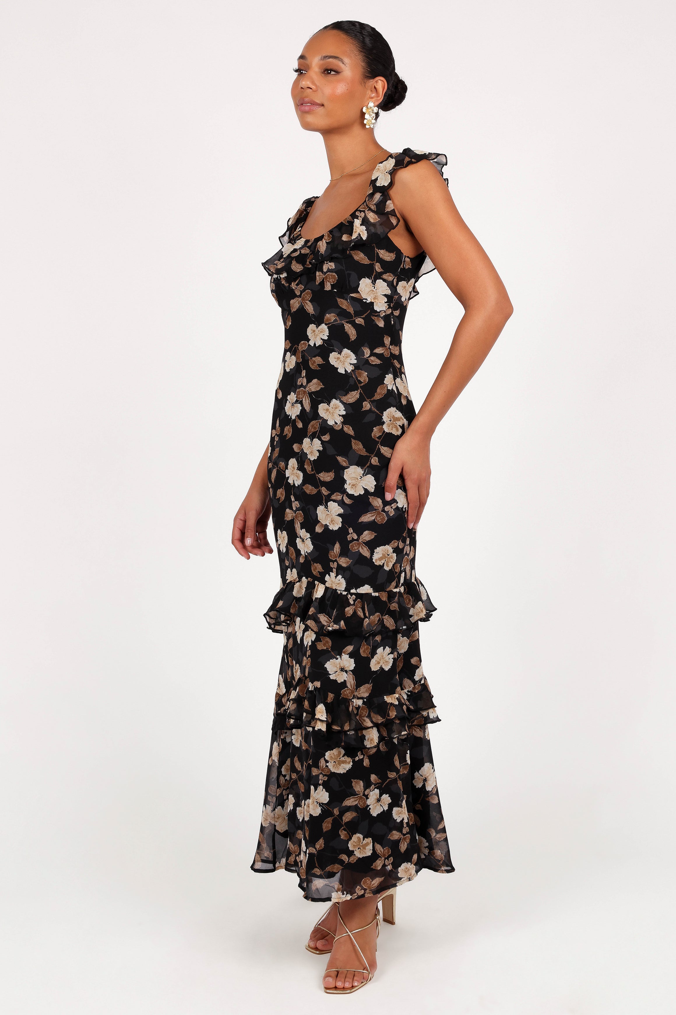 Irelynn Maxi Dress - Black Floral-Ladys Street