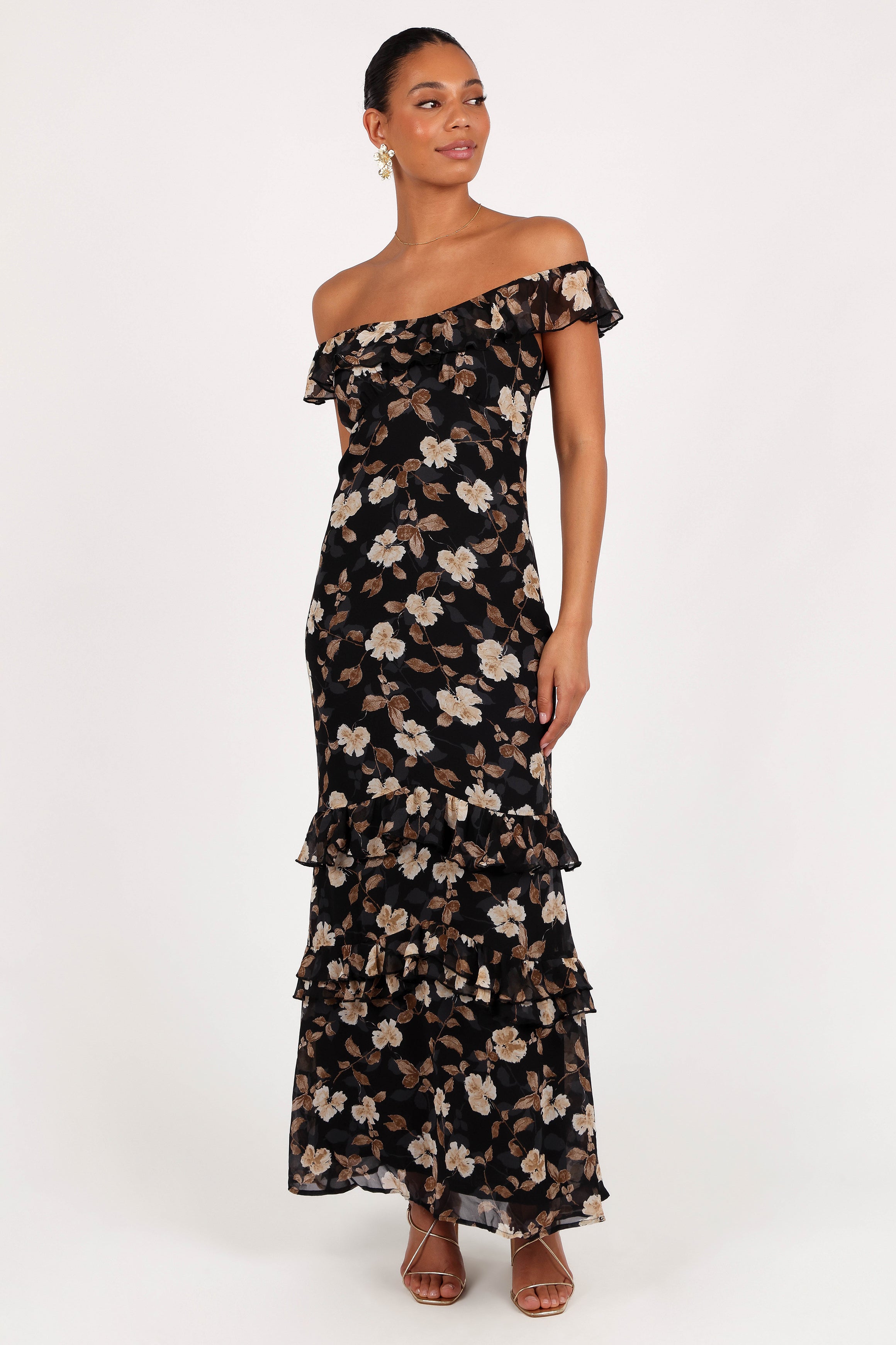Irelynn Maxi Dress - Black Floral-Ladys Street