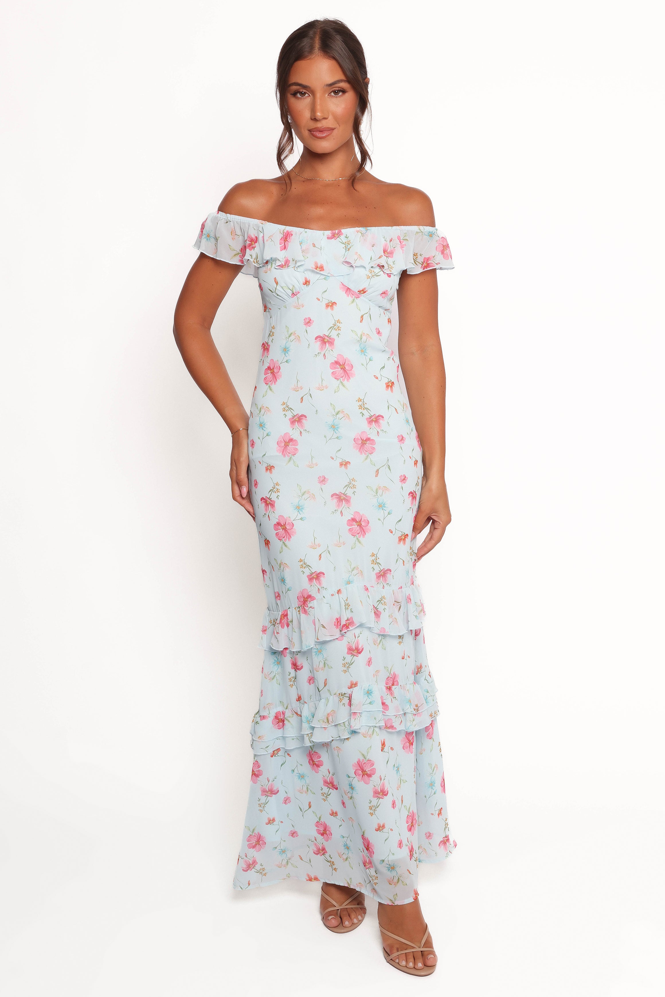 Irelynn Maxi Dress - Blue Floral-Ladys Street