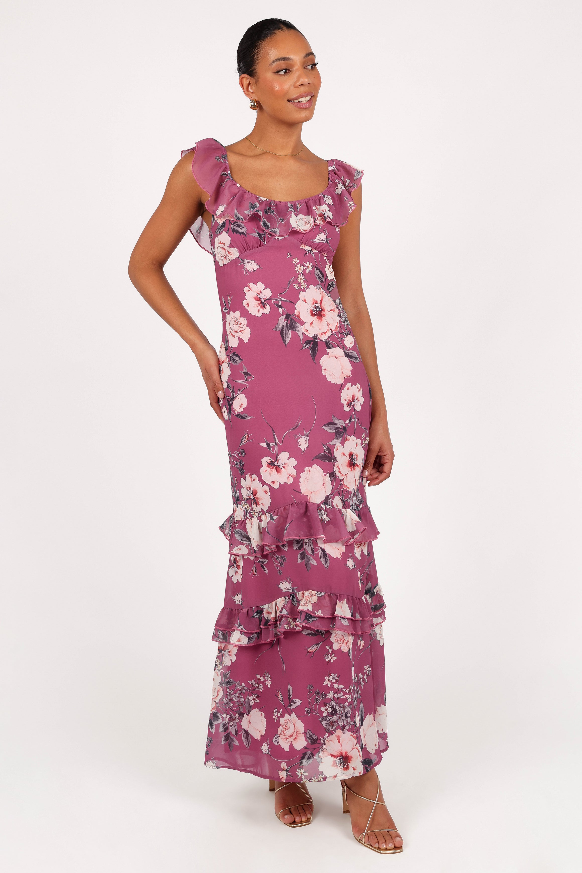 Irelynn Maxi Dress - Dark Rose Floral-Ladys Street