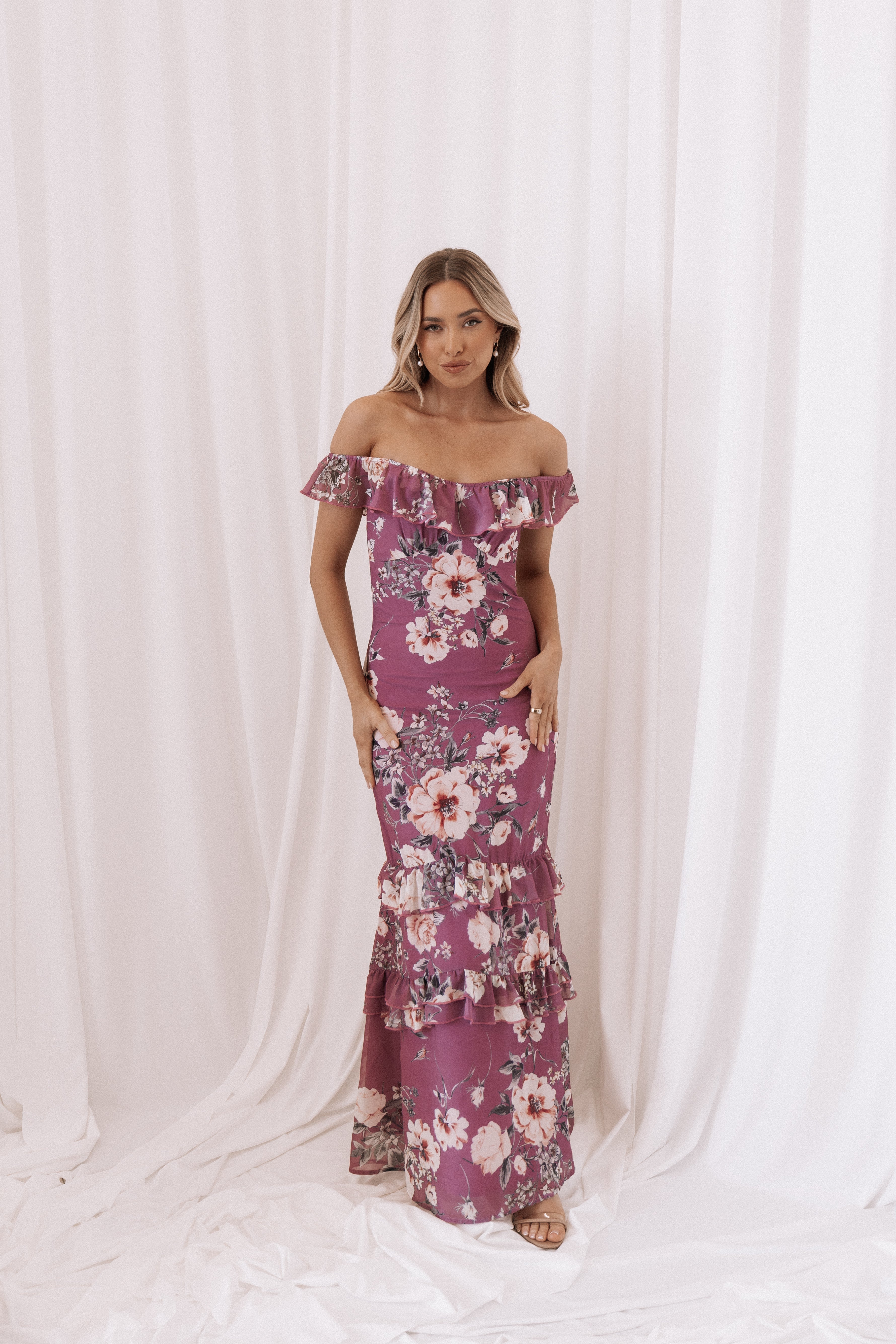Irelynn Maxi Dress - Dark Rose Floral-Ladys Street