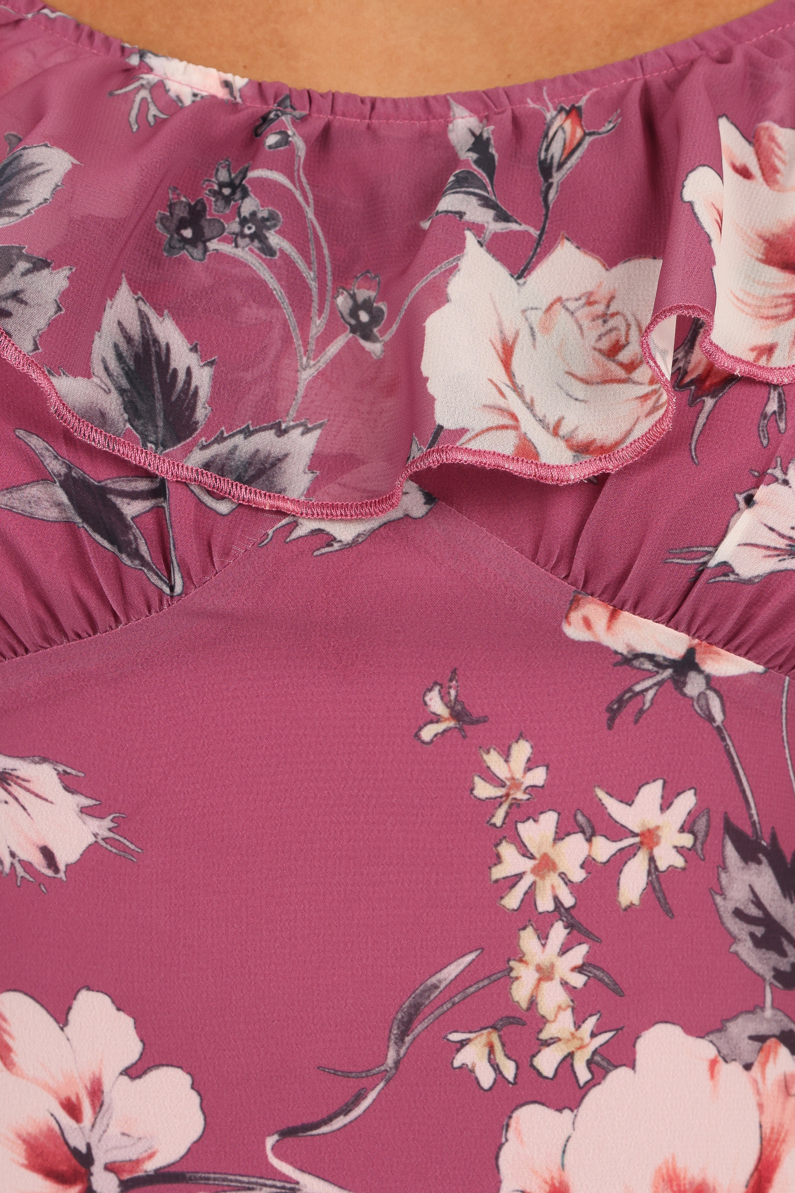 Irelynn Maxi Dress - Dark Rose Floral-Ladys Street