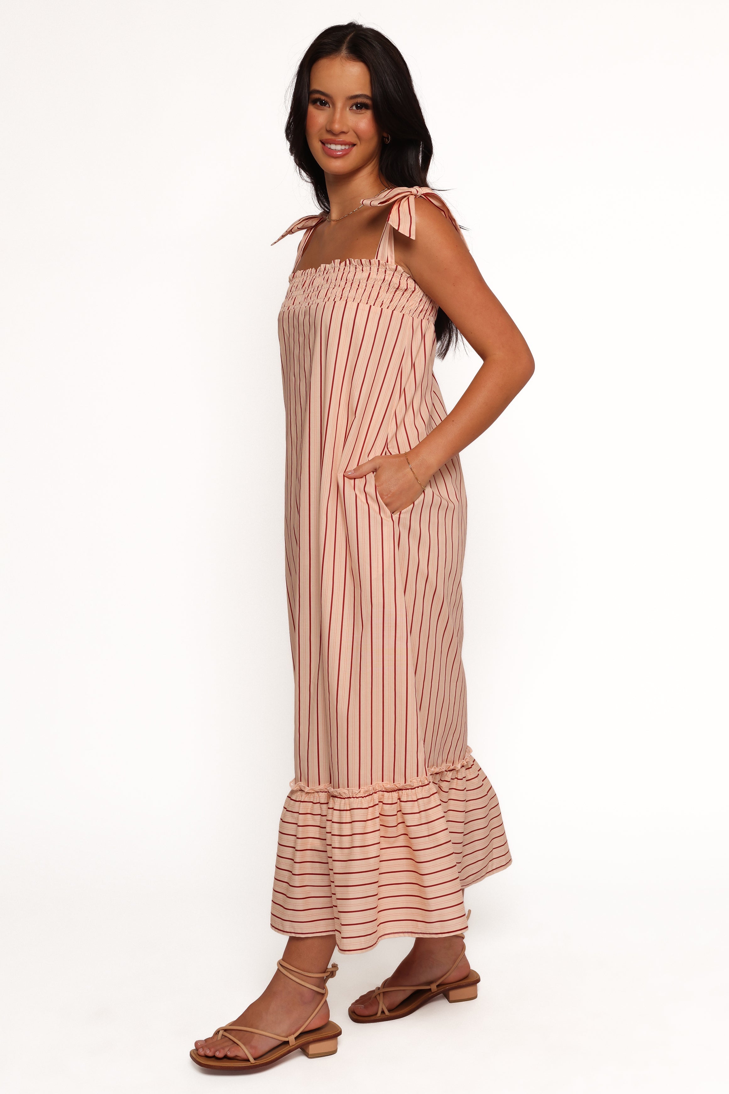 Irina Maxi Dress - Pink Stripe-Ladys Street