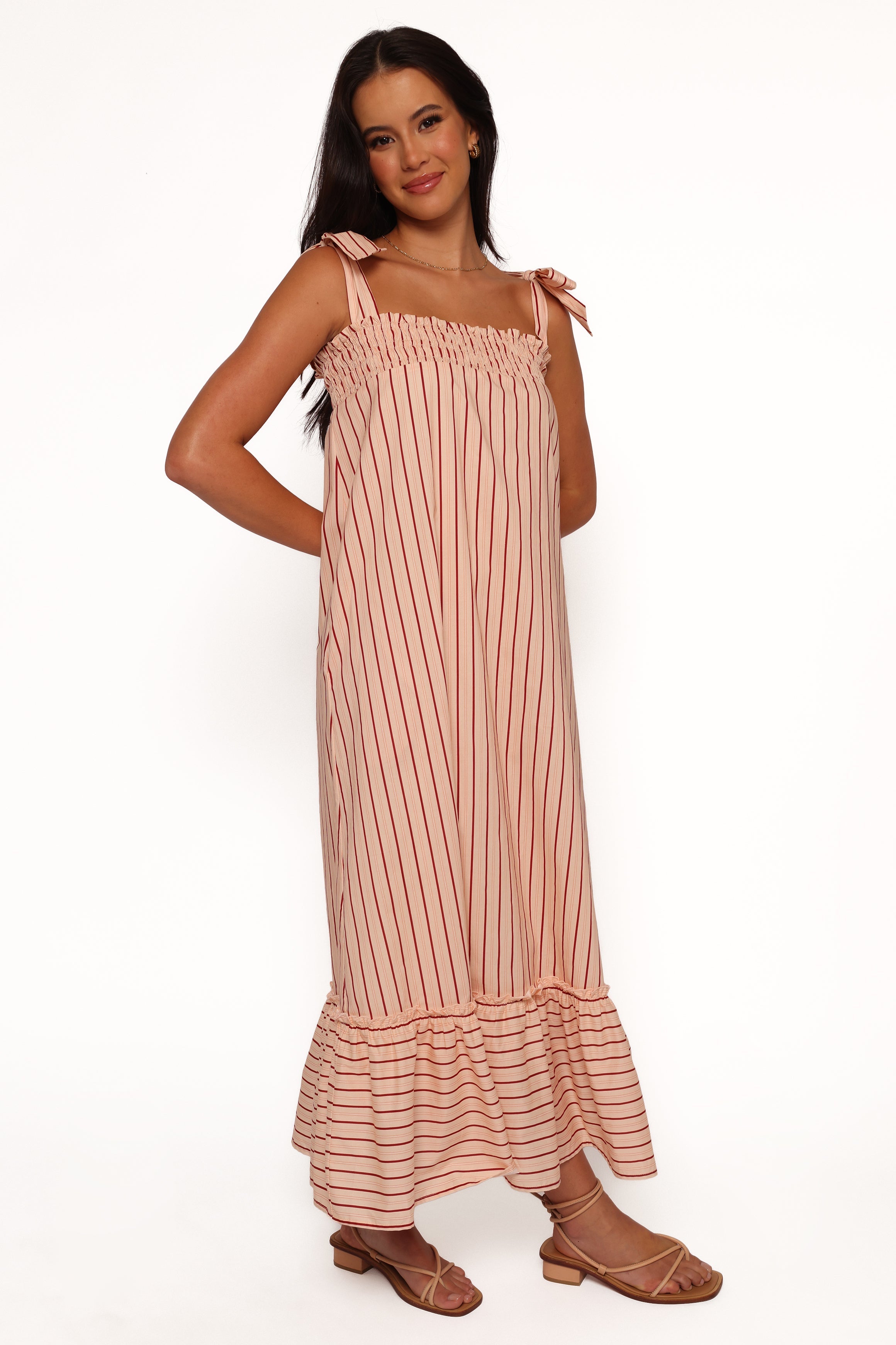 Irina Maxi Dress - Pink Stripe-Ladys Street